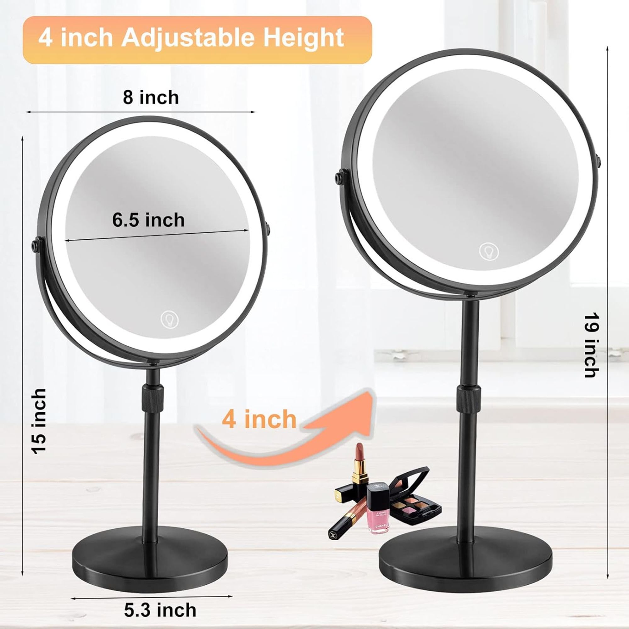 Adjustable Makeup Mirror With Light 2