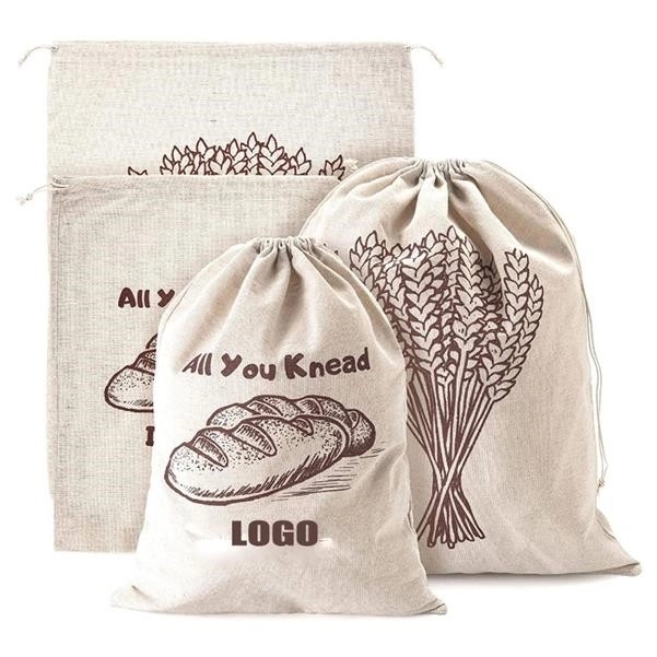Drawstring Linen Bread Bag 2