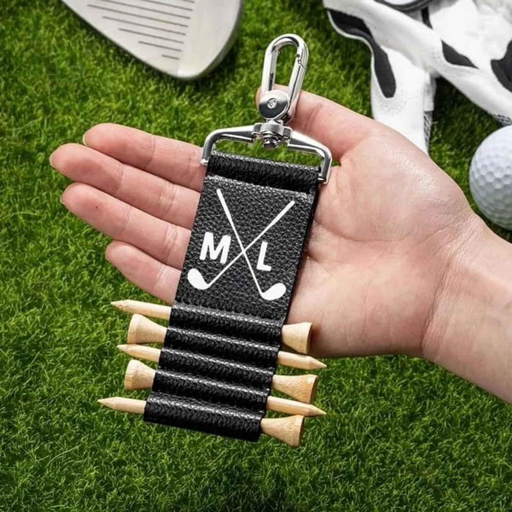 Personalized Leather Golf Tee Holder 13