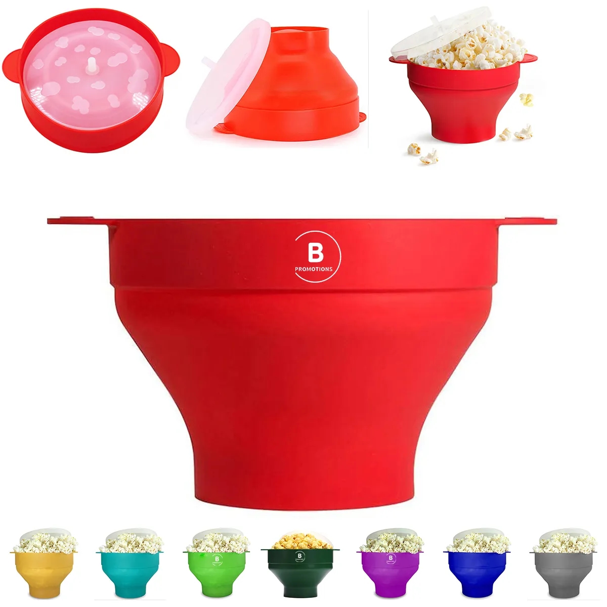 Collapsible Silicone Microwave Hot Air Popcorn Popper Bowl 1