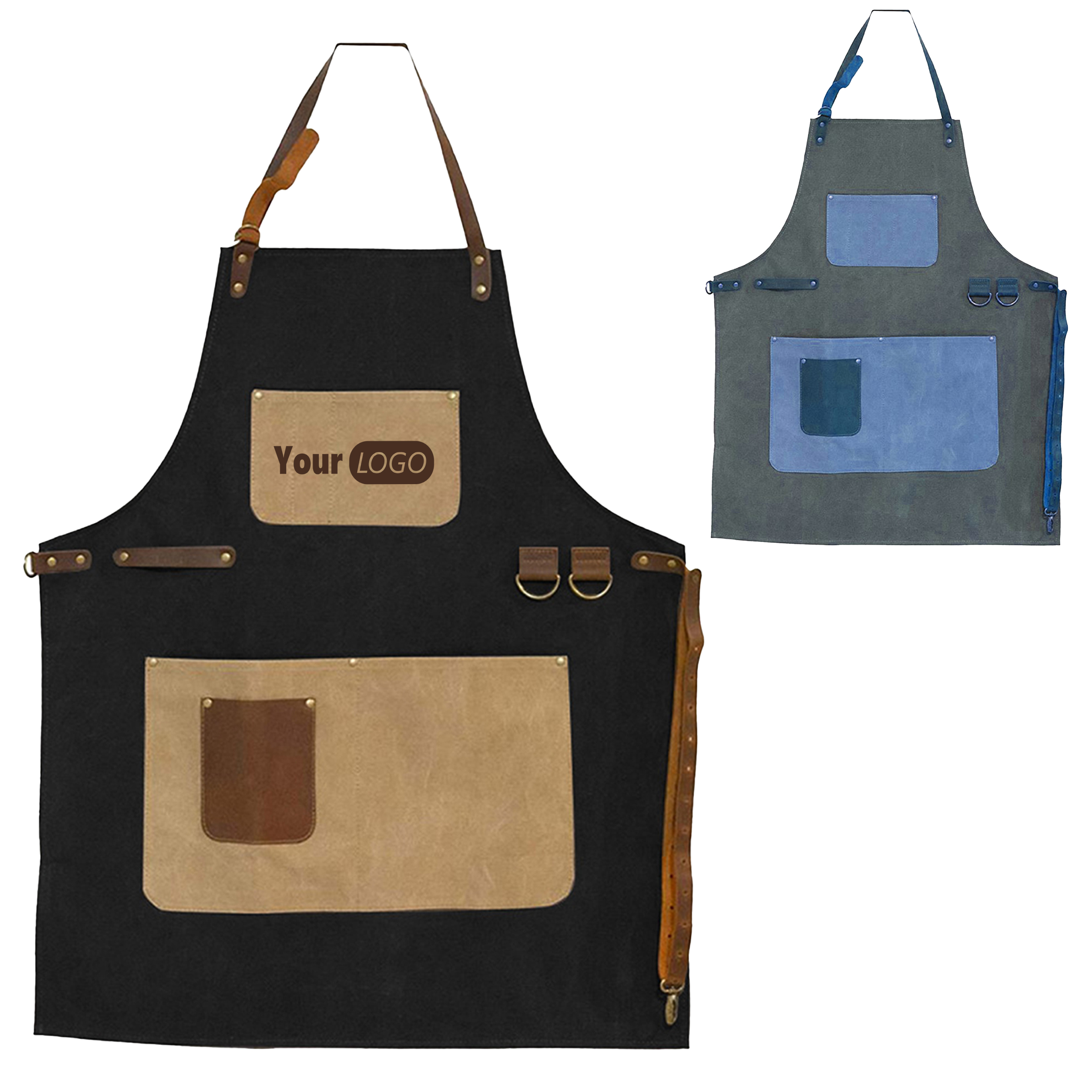 Oxford Professional Utility Apron With Leather Straps 2