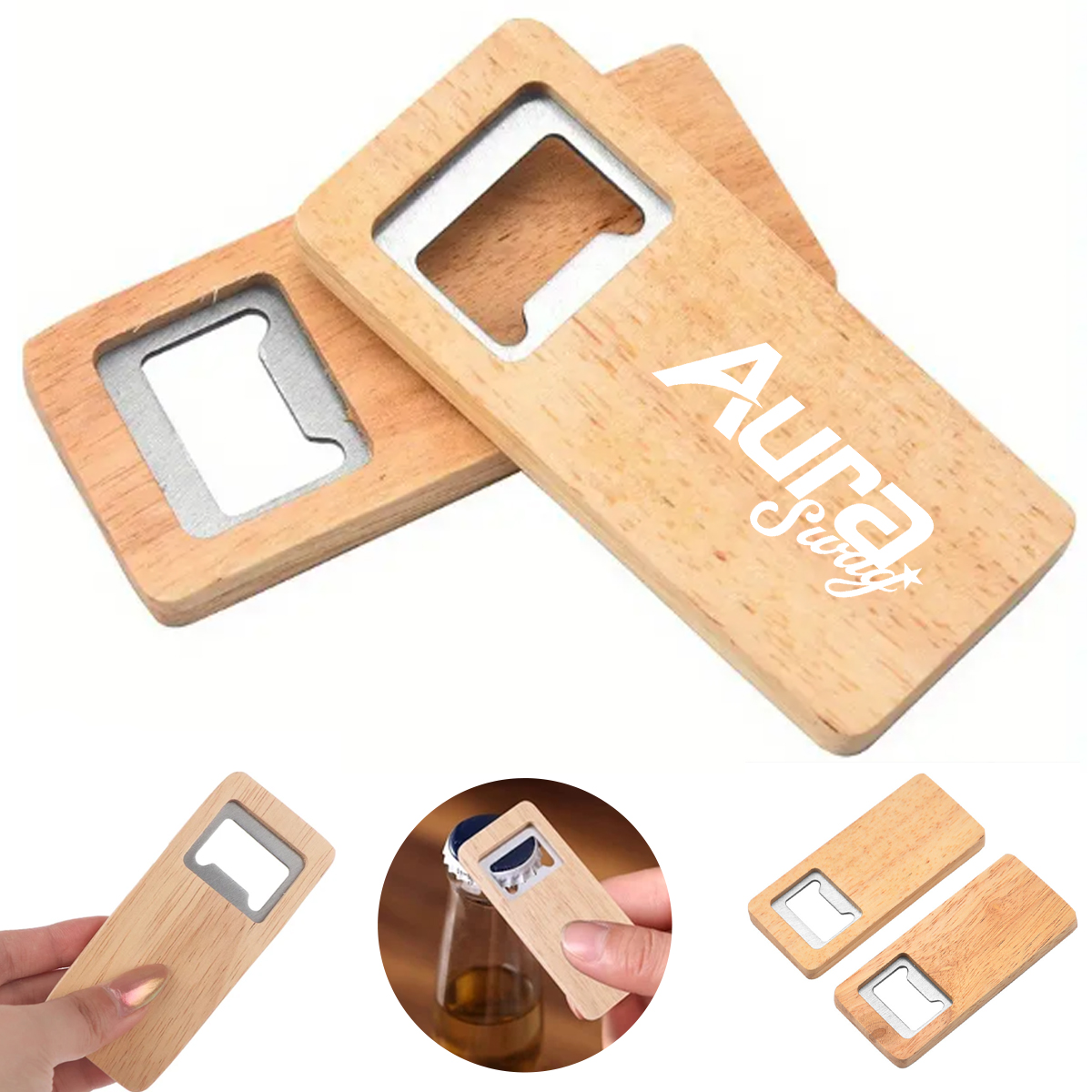 Eco-Friendly Wooden Bottle Opener for Beverages 2