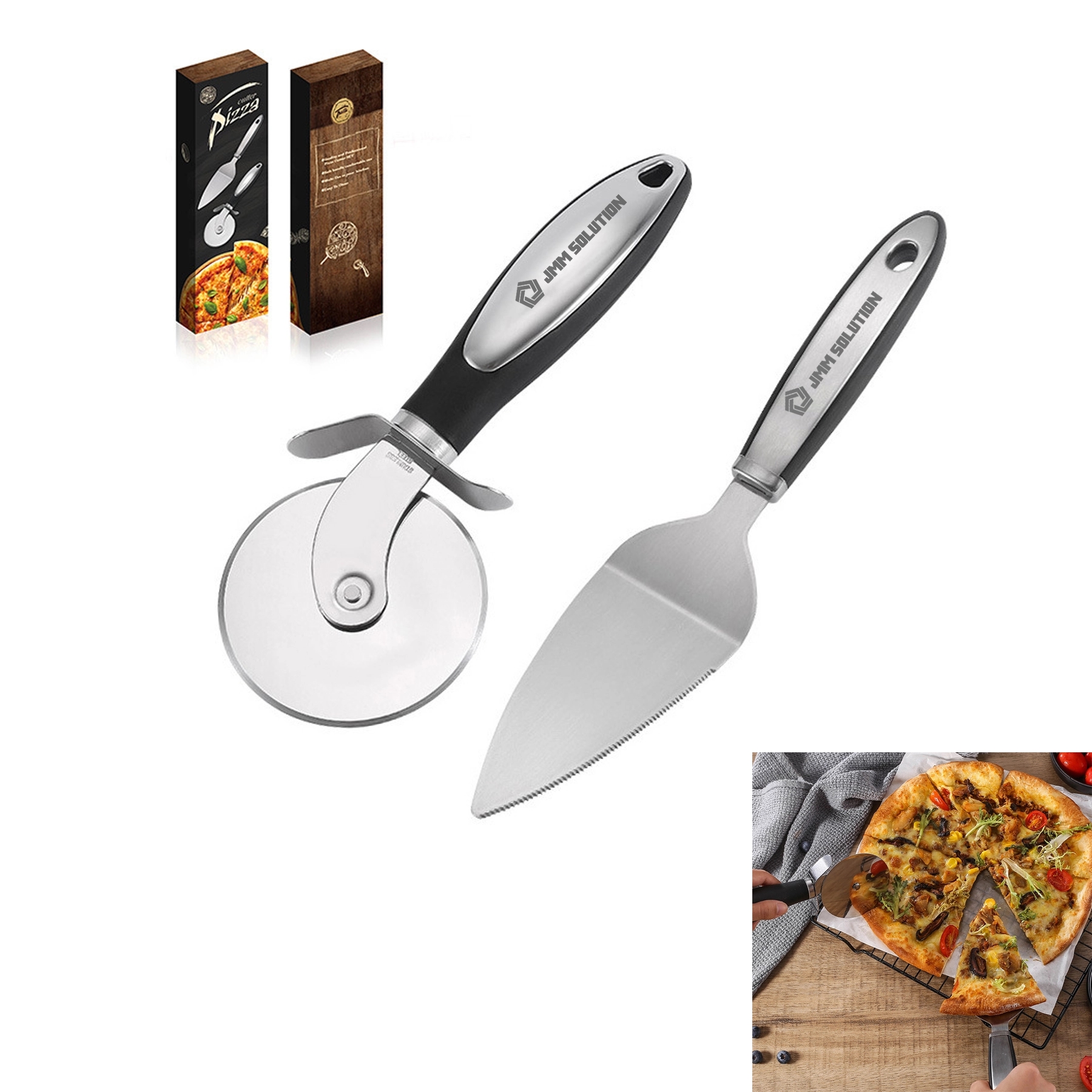 Pizza Cutter And Server Set 2