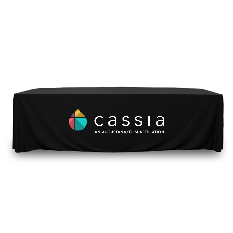 8 ft. Throw PolyPoplin Table Cover (Full Color Logo) 13