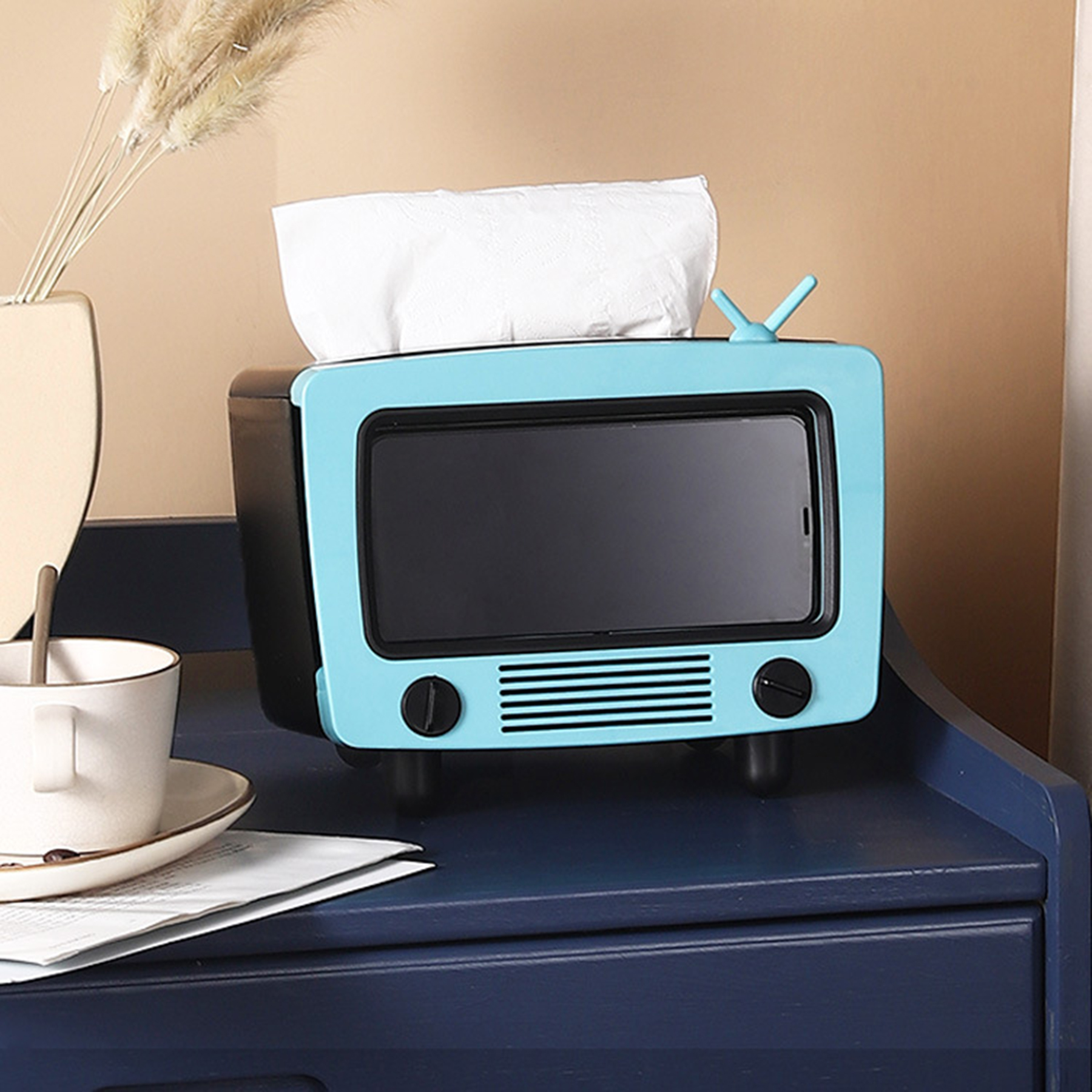 TV Shape Tissue Box Phone Stand 4