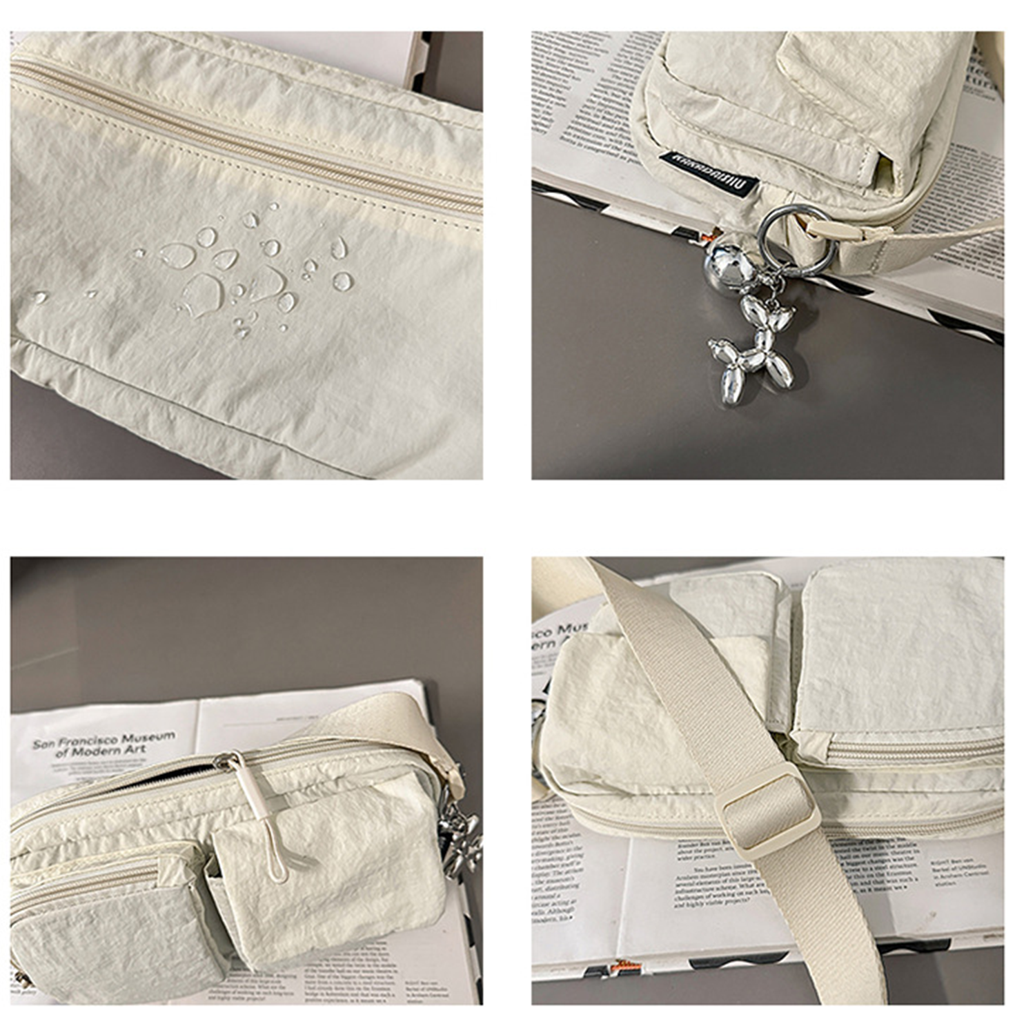 Lightweight Nylon Water-Resistant Crossbody Sling Bag 10