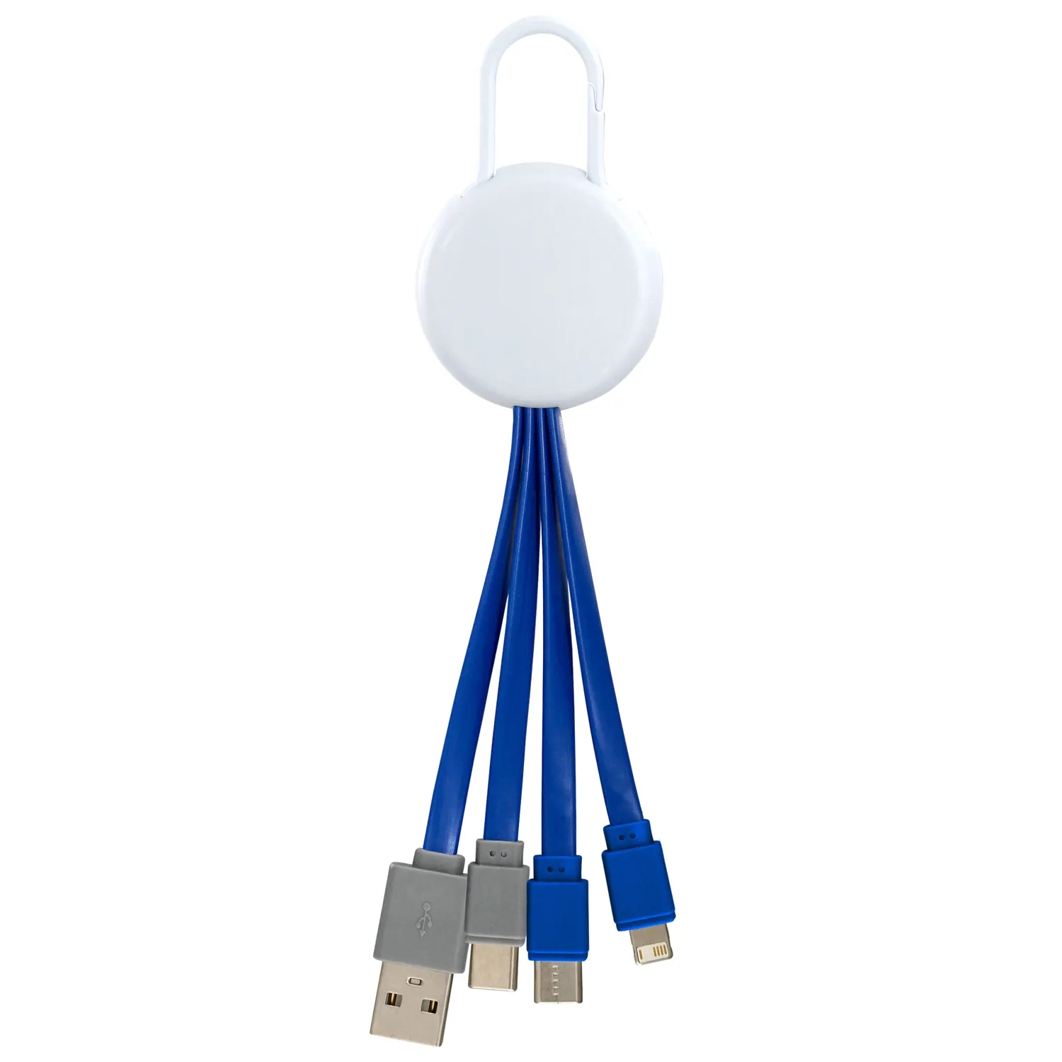 WHITE VIVID CLIP 3-IN-1 DUAL INPUT CHARGING CABLE 8