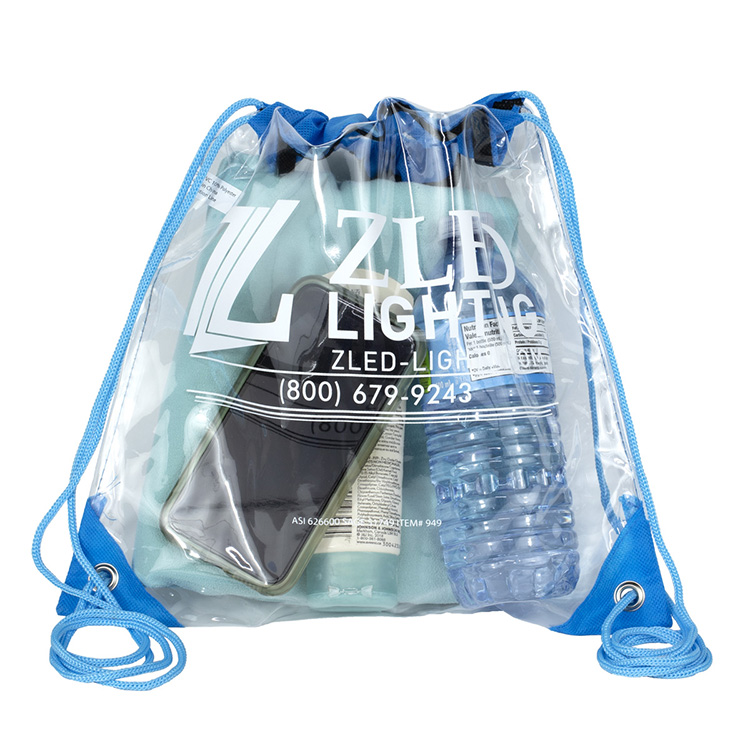"Harris" Clear Vinyl Stadium Compliant Cinch Pack Backpack 5