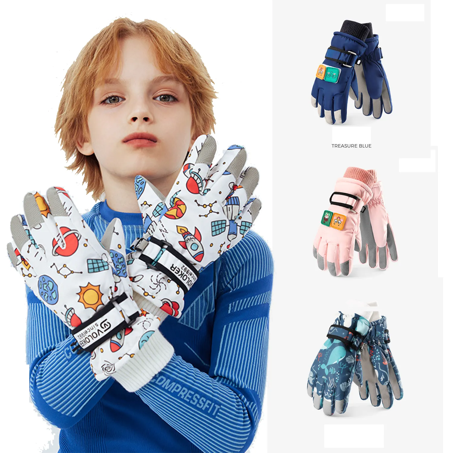 Cartoon Children Ski Gloves 2