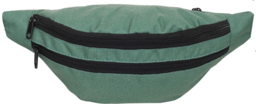 600D Dye Sublimation Waist Bag W/3 Zippers 13"W X 6"H 1