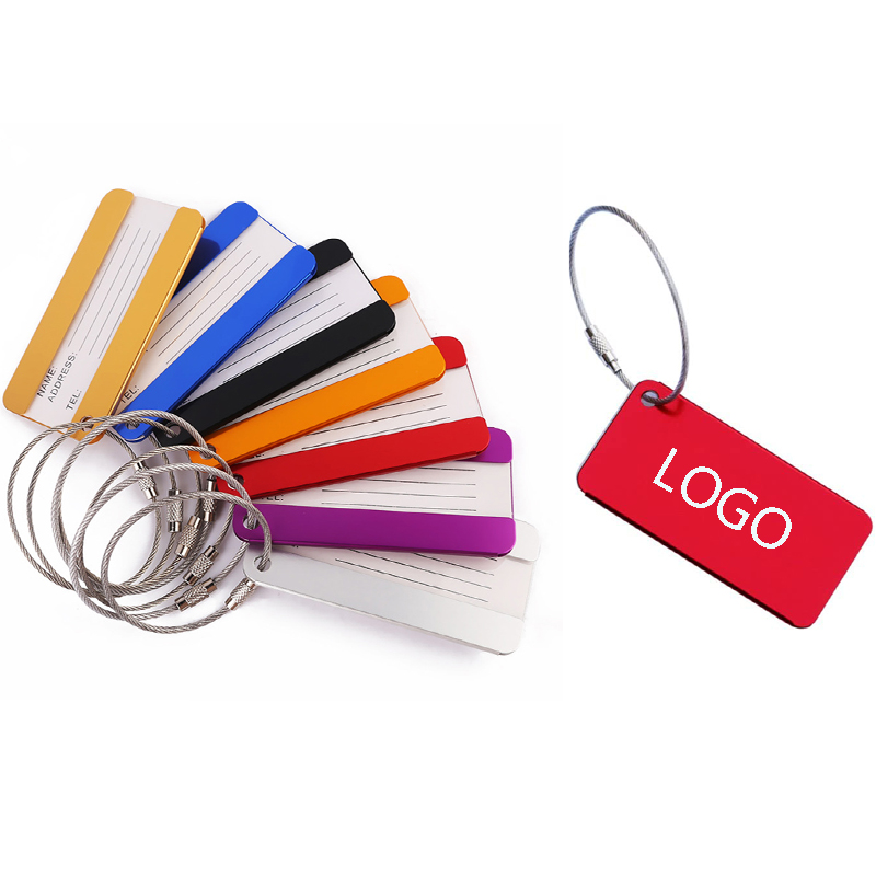 Metal Travel Luggage Tags Suitcase Card Holder w/Key Ring 2