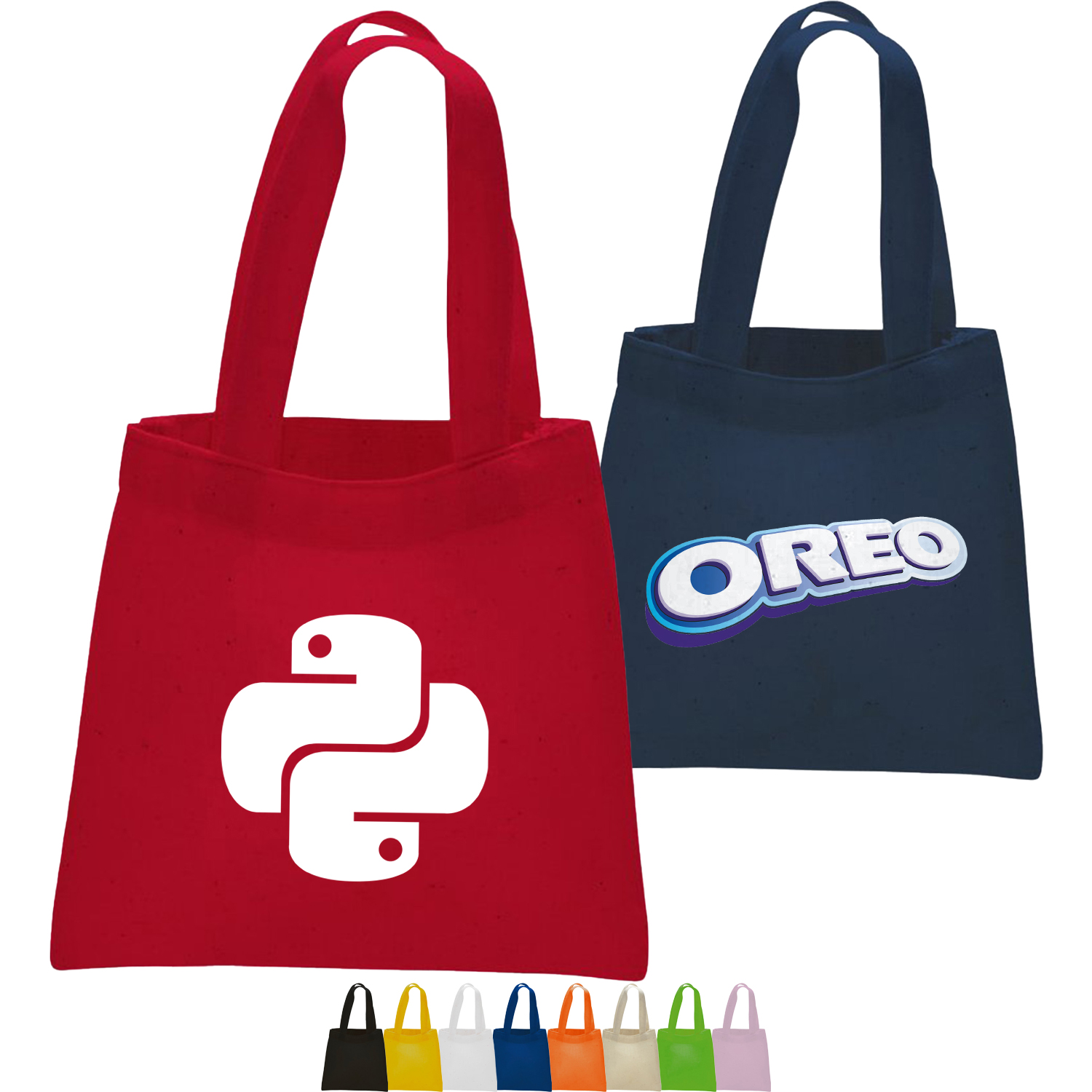 6 oz MINI COTTON CANVAS TOTE BAG USA Decorated (6" x 6") 3