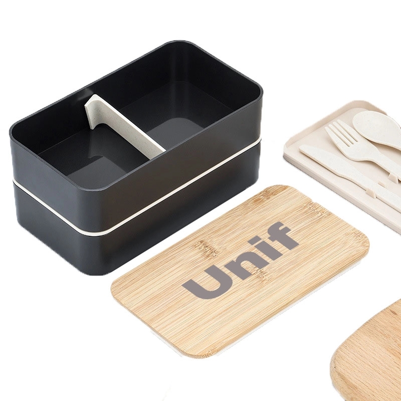 Japanese Bento Box Double Layer, custom kitchen gadget with logo imprint 2