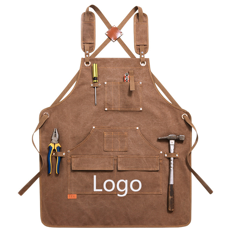 Chef Customized Sleeveless Adjustable Strap Aprons for Men Women / Large Pockets 2