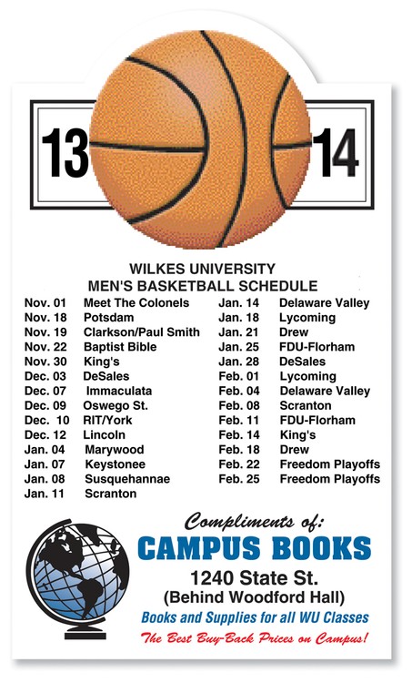 20 Mil Basketball Schedule Magnet - Full Color 1