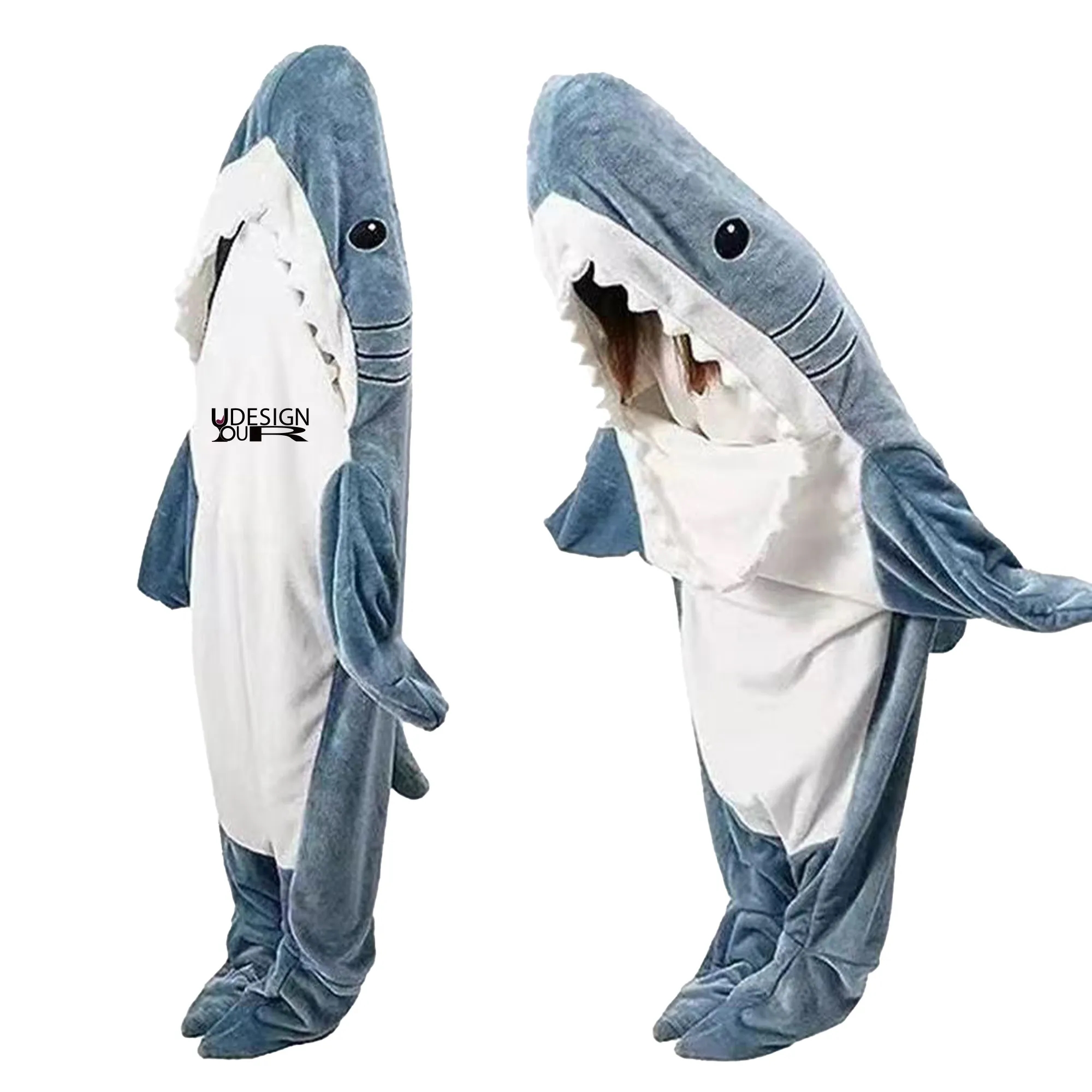 Cozy Shark  Blanket Hoodie Cosplay Lounging Hooded