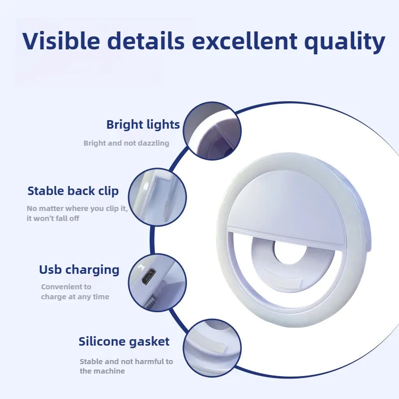 Clip On LED Selfie Ring Light 6