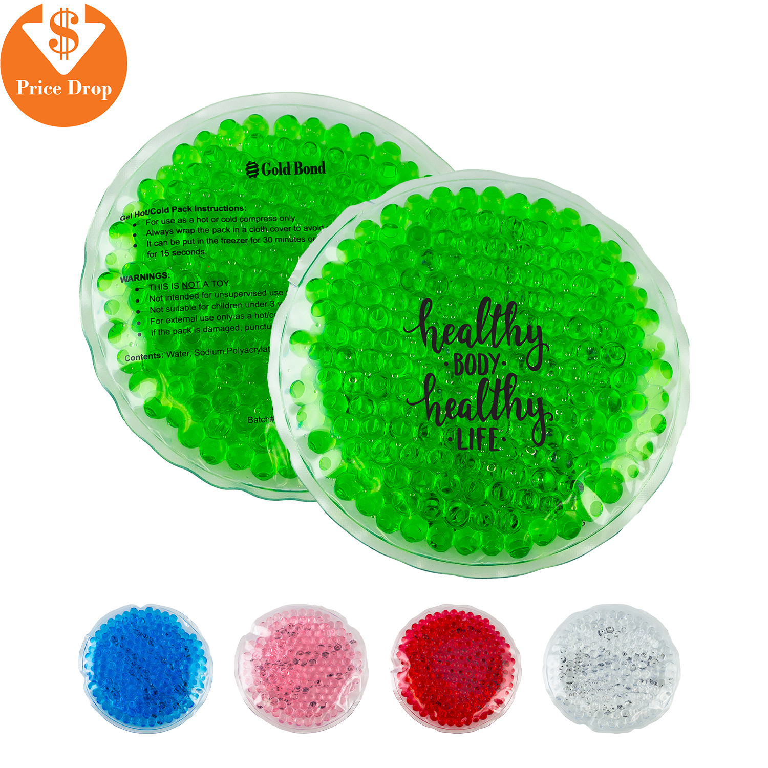 Glacier Small Round Gel Beads Hot/Cold Pack 9