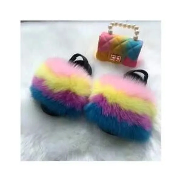 Kid's Slippers Faux with Bag 2