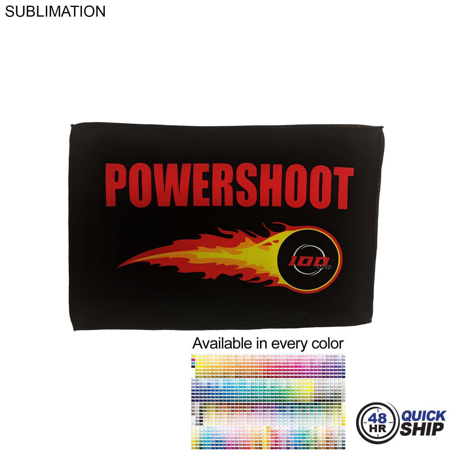 48 Hr Quick Ship - Microfiber Moisture Wicking, Cooling, Sports Suede Towel, 12x18, Sublimated 2
