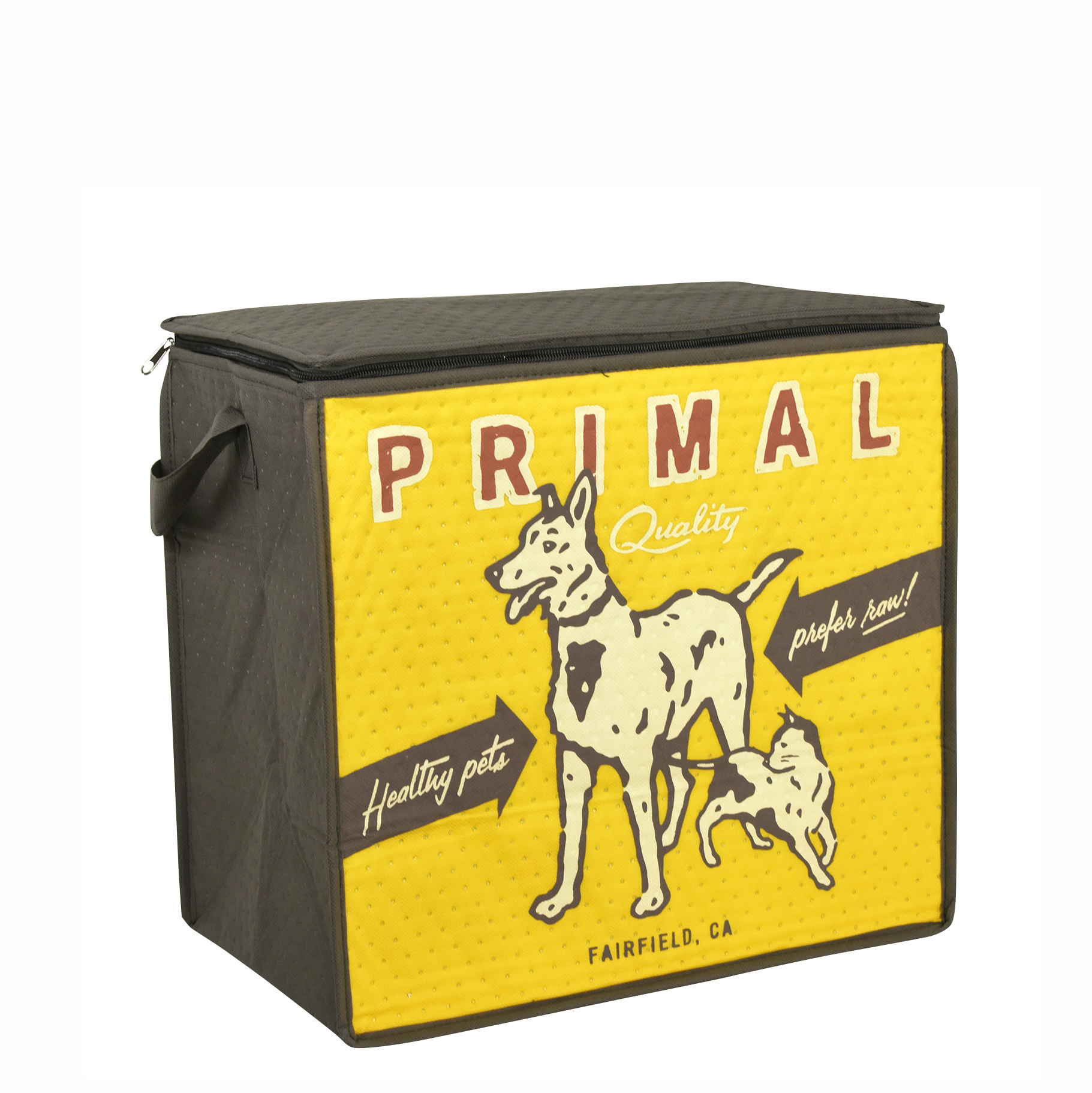 Custom 3-Layer Quilted Non-Woven Insulated Bag w/ 3-Side Zipper Closure 15x14x9 1