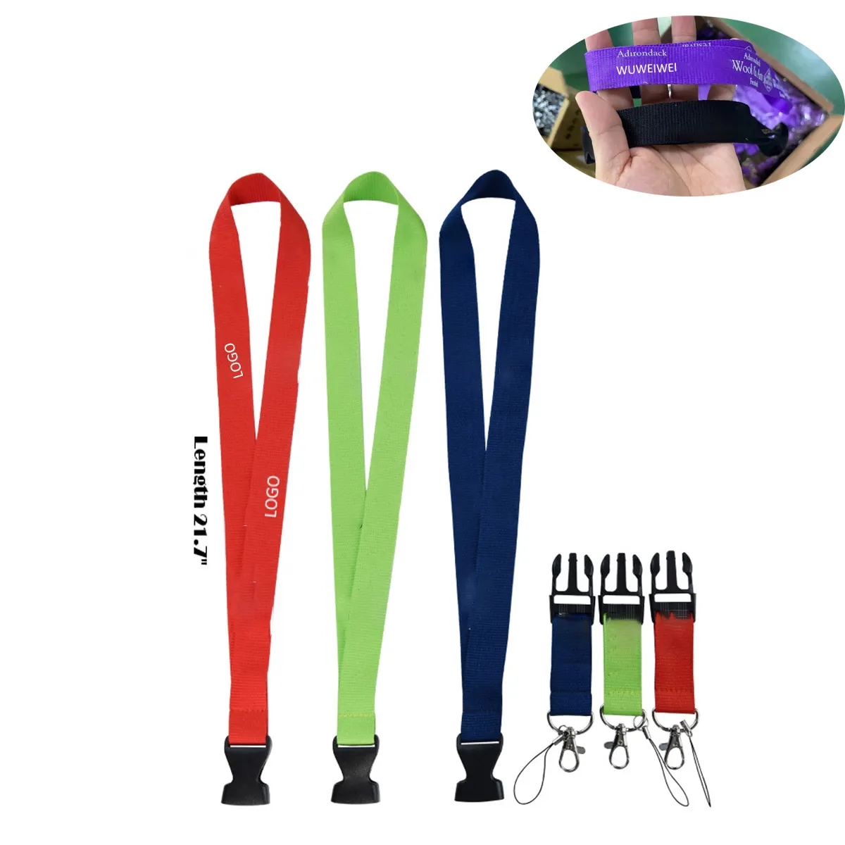 1" silkcreen Lanyard Keychain with lobster claw clip a loop 1