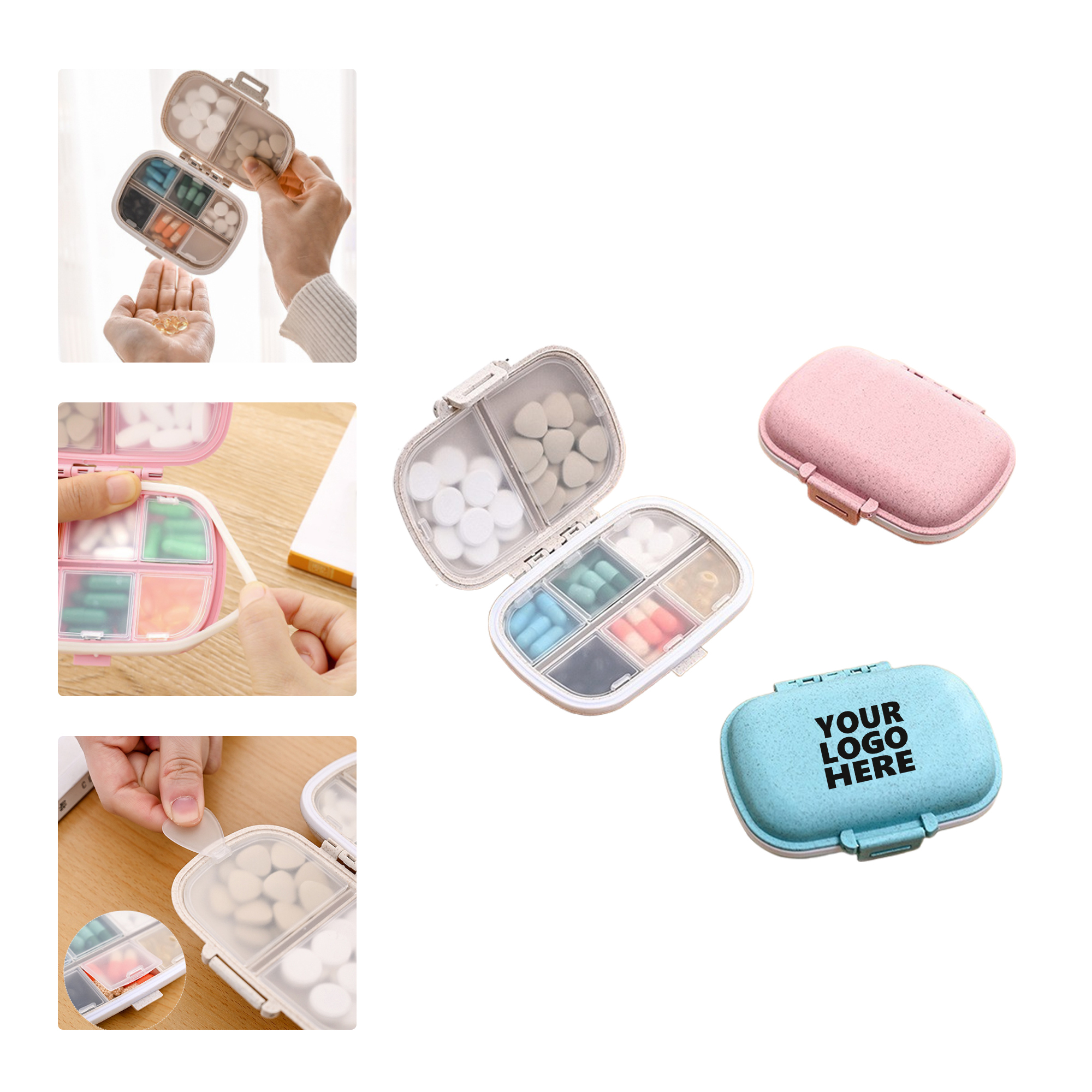 MOQ 50 Portable 8-Compartment Sealed Pill Box 2