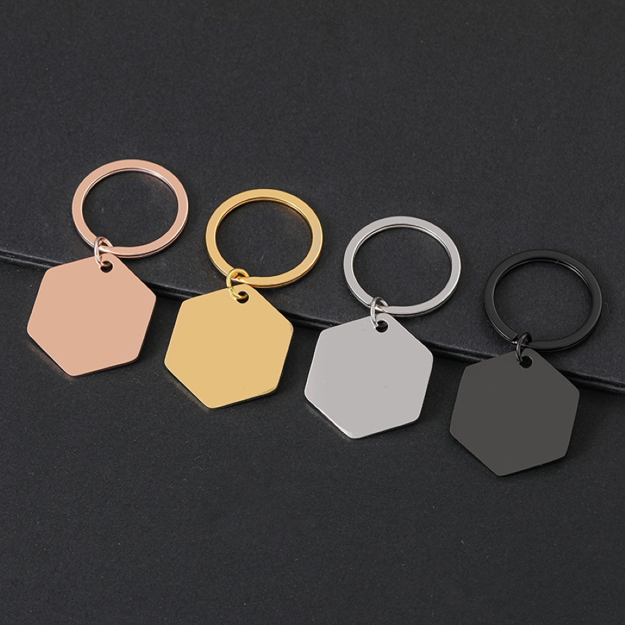 Hexagonal metal keychain 1