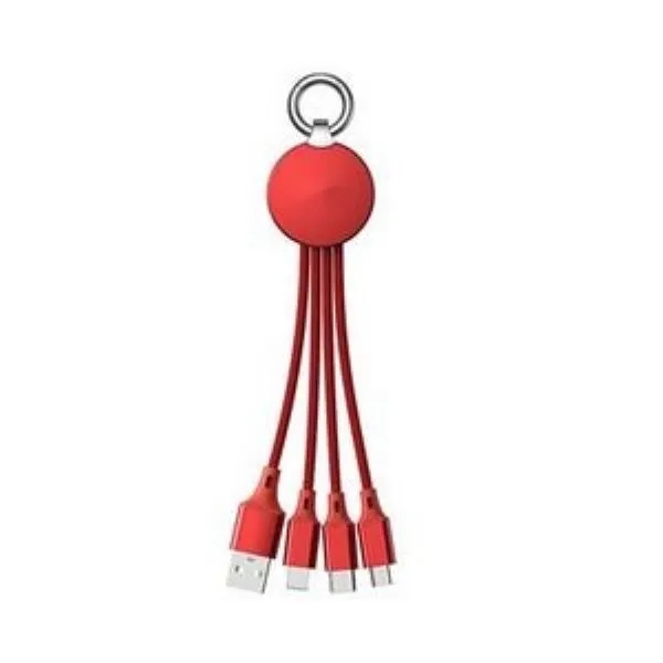 LED Light Up 3 in 1 Charging Cable with Keychain 6