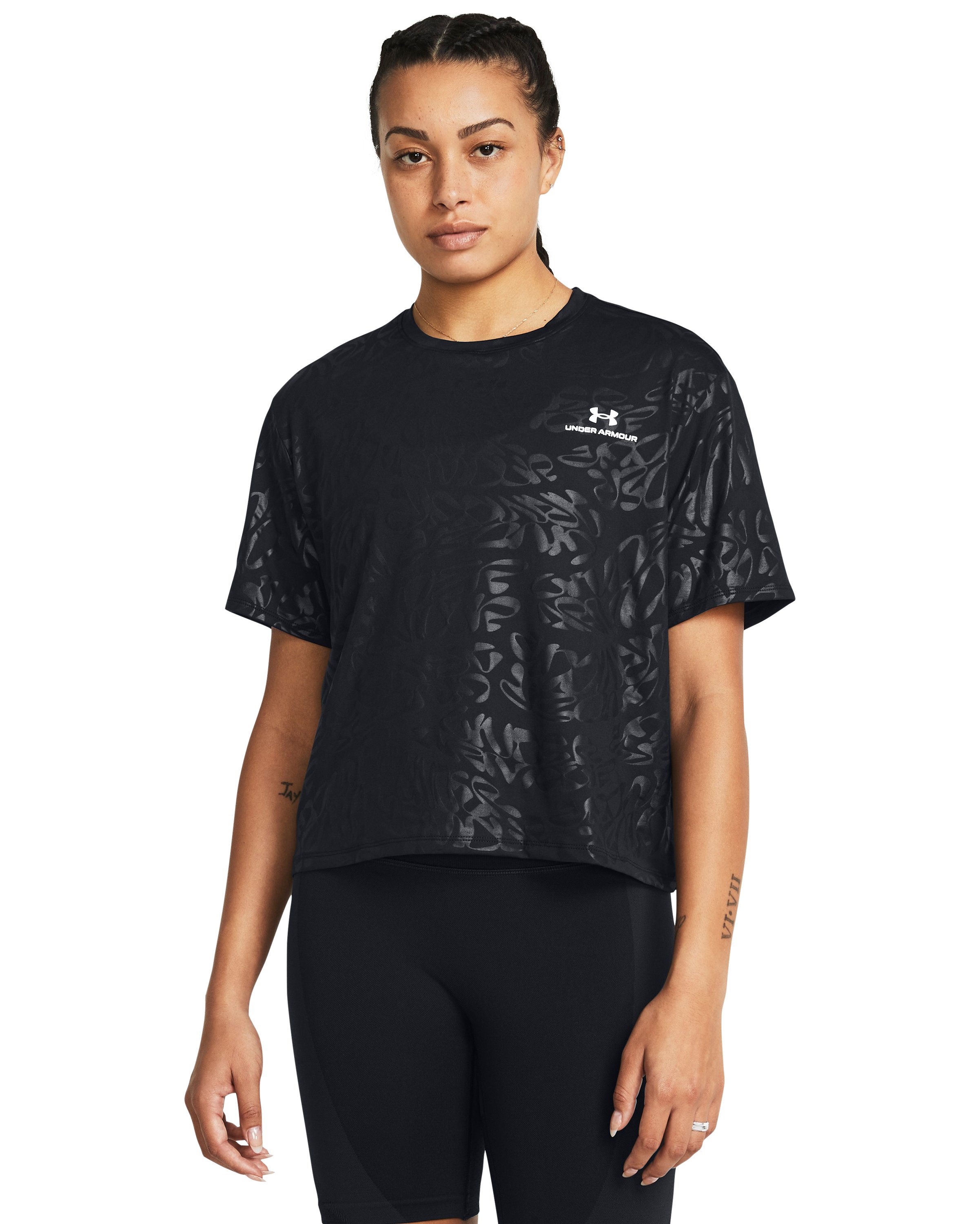 UA Vanish Energy Emboss Women's Crop Short Sleeve 4