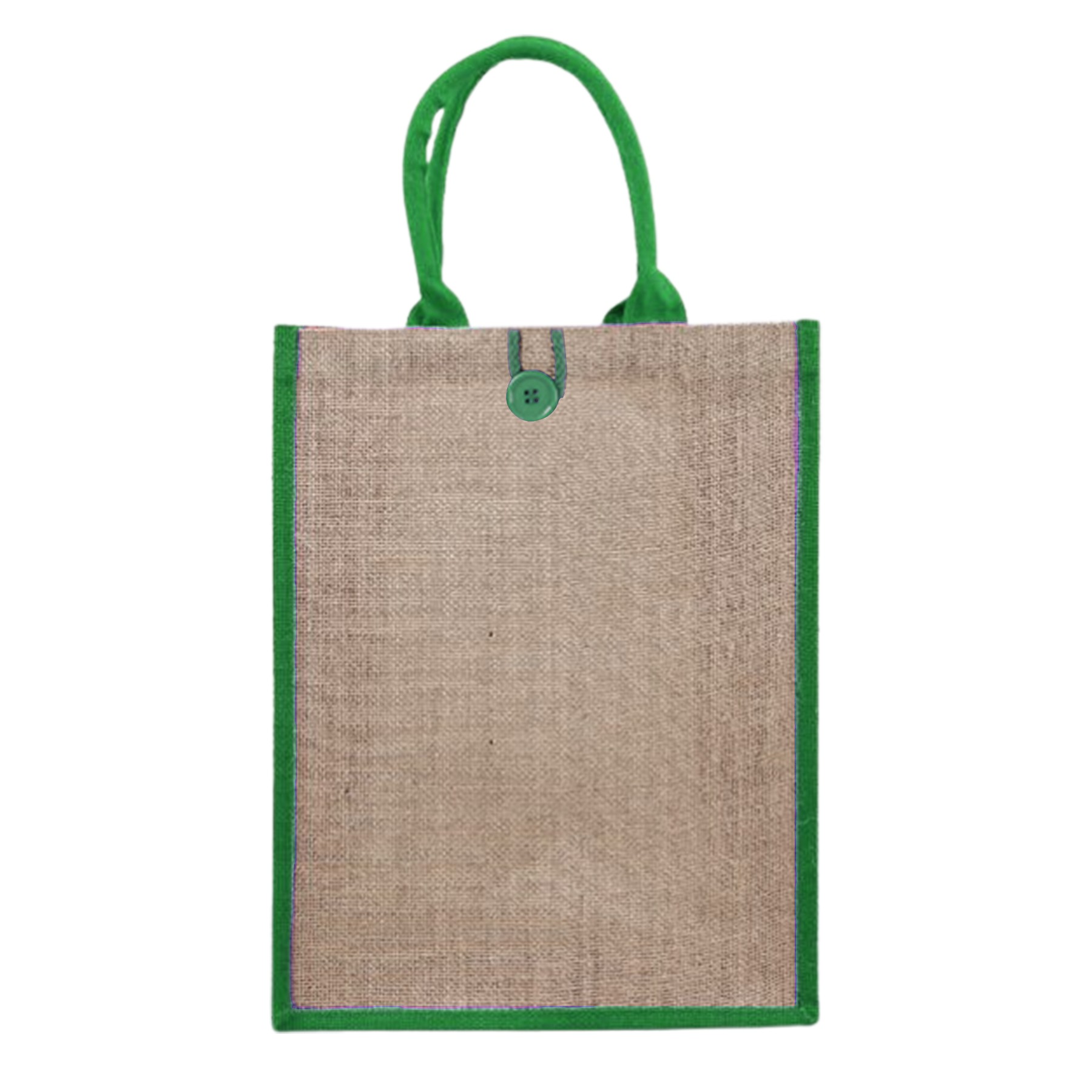 10.24 X 5.51 X 11.81 Inch Contrast Trim Jute Tote Bag 2