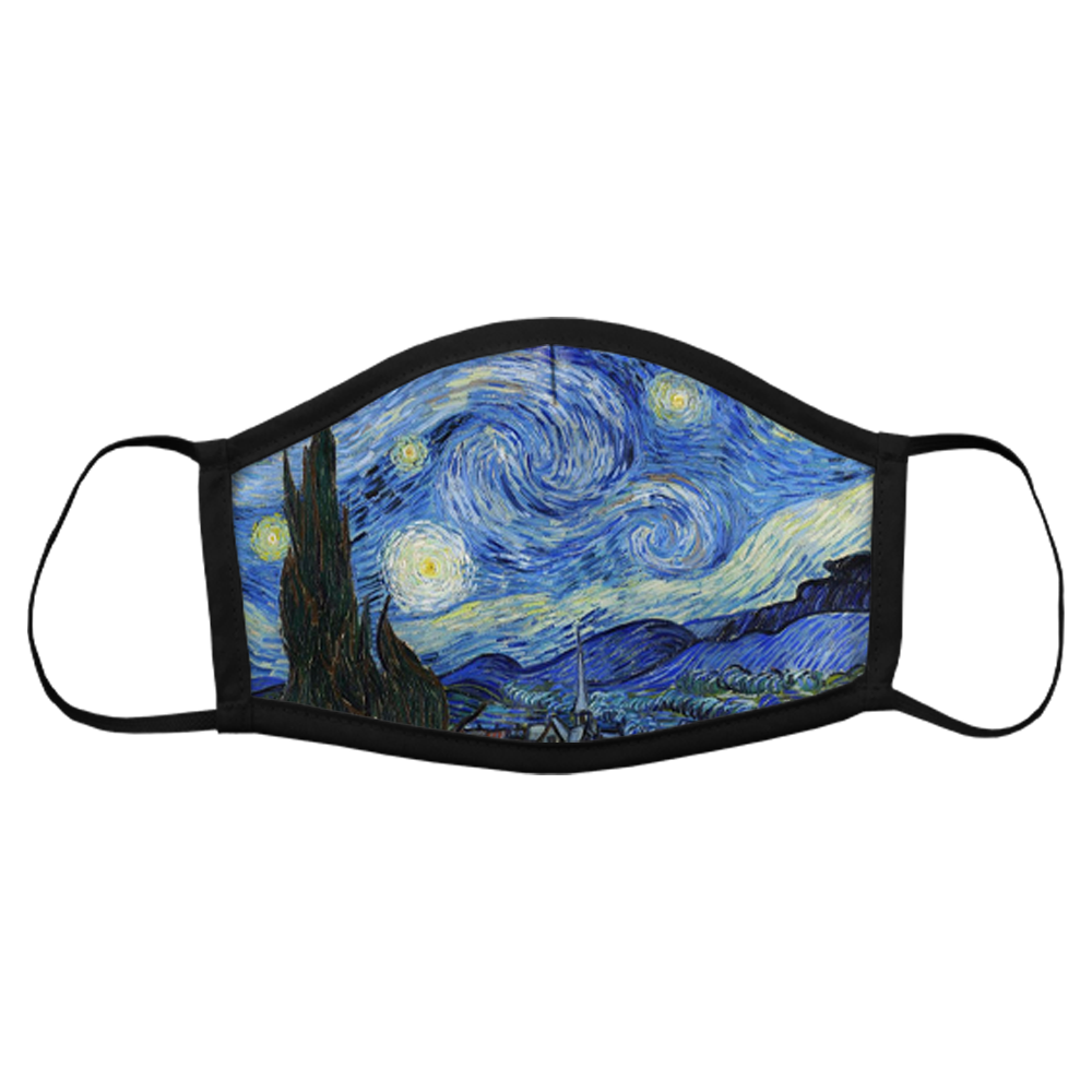 Sublimated Face Mask with Nose Pleat - Black Trim 1