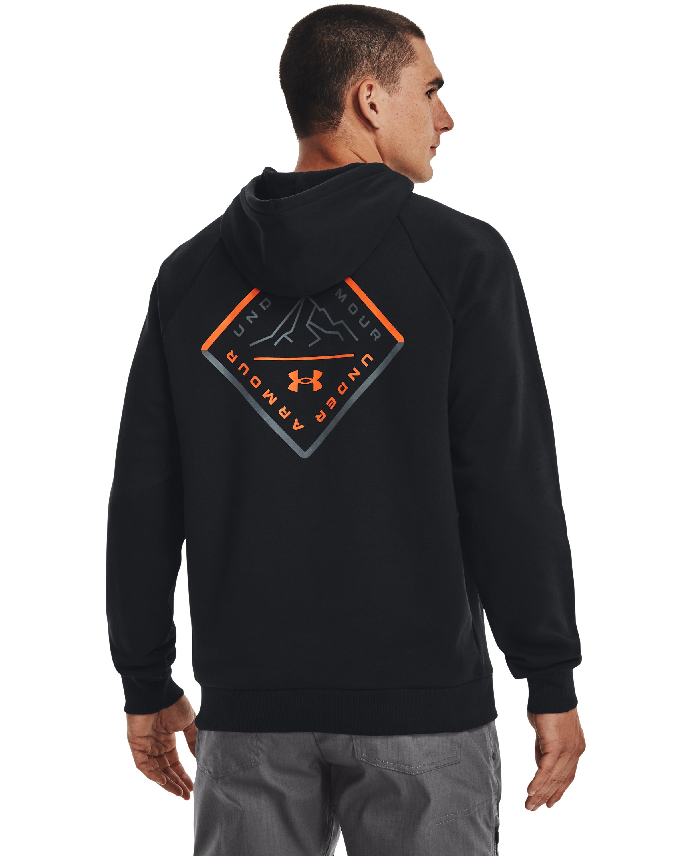Men's UA Rival Fleece Mountain Hoodie, custom hoodie or sweatshirt with logo imprint 5