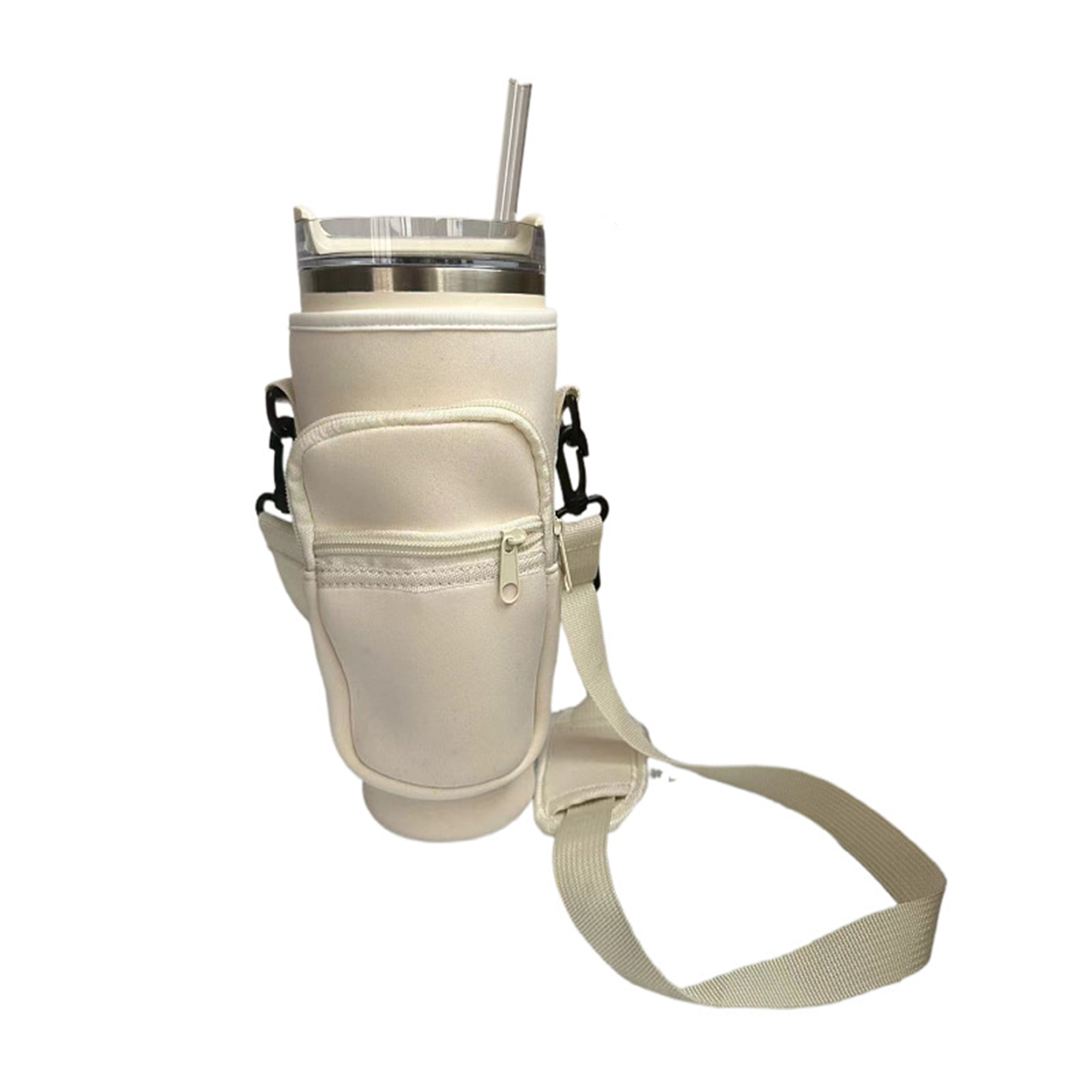 Insulated Cup Sleeve with Handle - Fits 30-40 Oz Tumblers, 9.5"x3" Soft Heat-Resistant Fabric 1