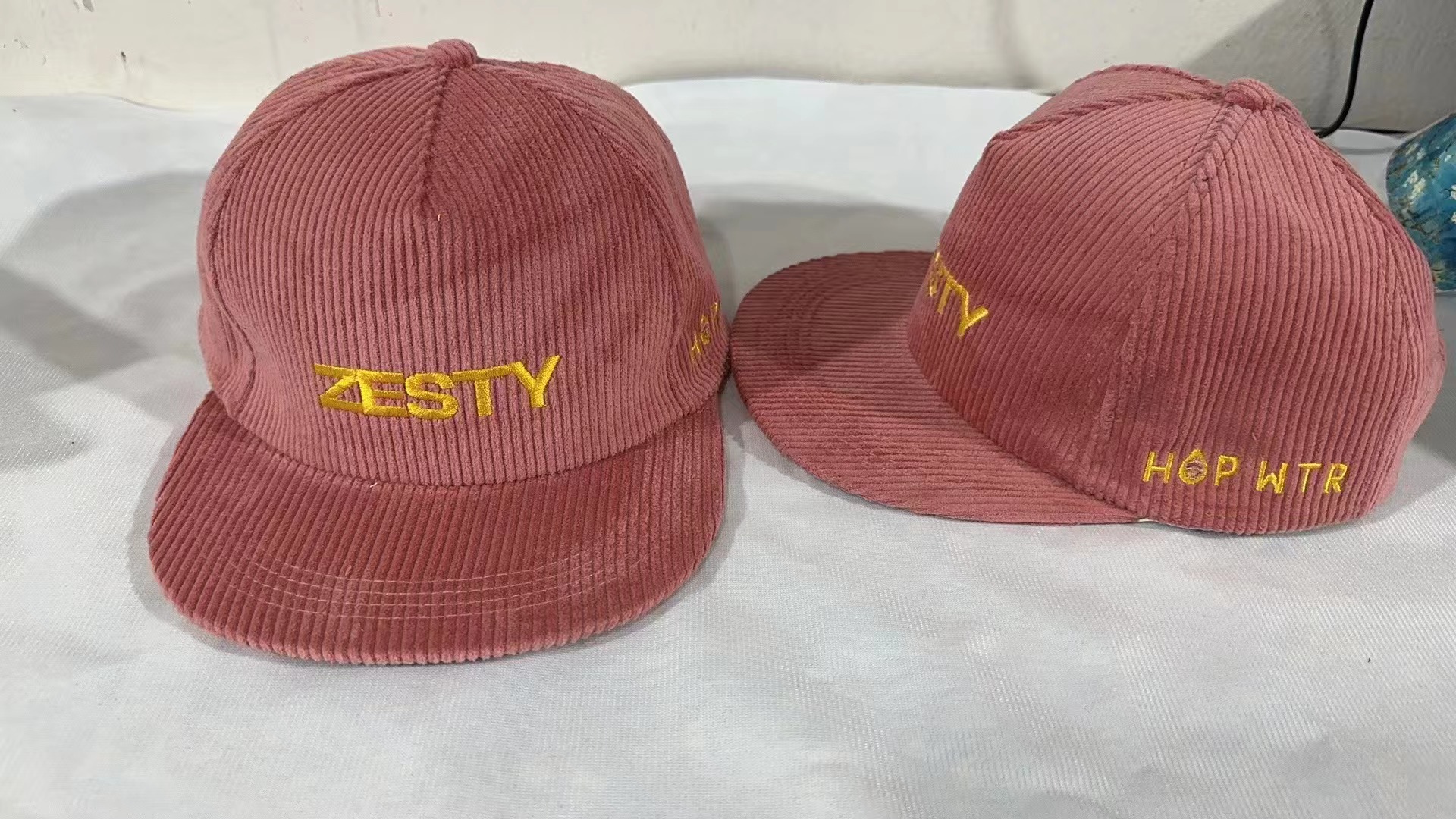Flat Brim Corduroy Hat 2