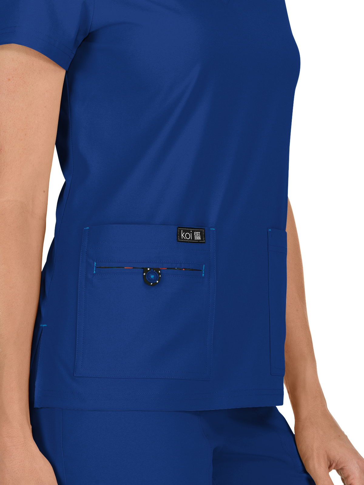 koi - Basics - Women's Four-Pocket Stretch V-Neck Becca Top 17