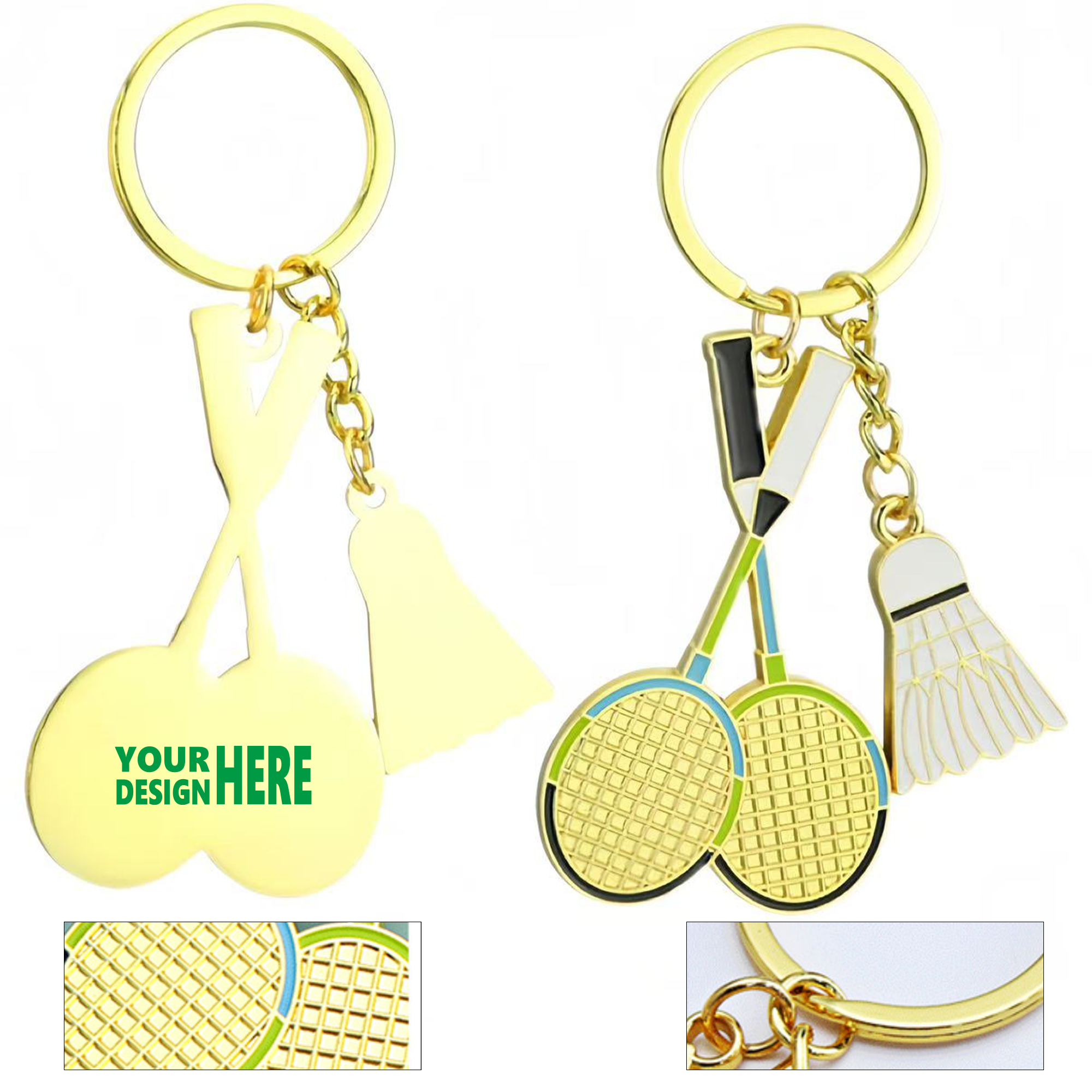 Shuttlecock Keychain Charm 3