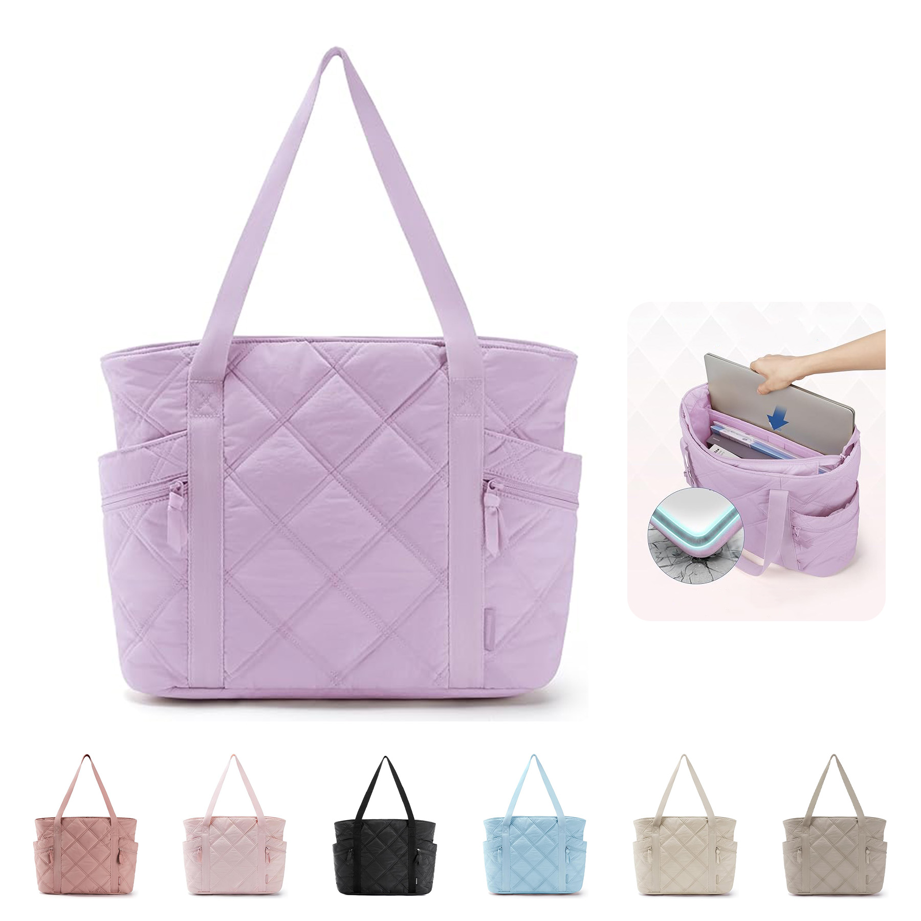 Travel Essentials Quilted Carry On Bag, custom tote bag with logo imprint 2