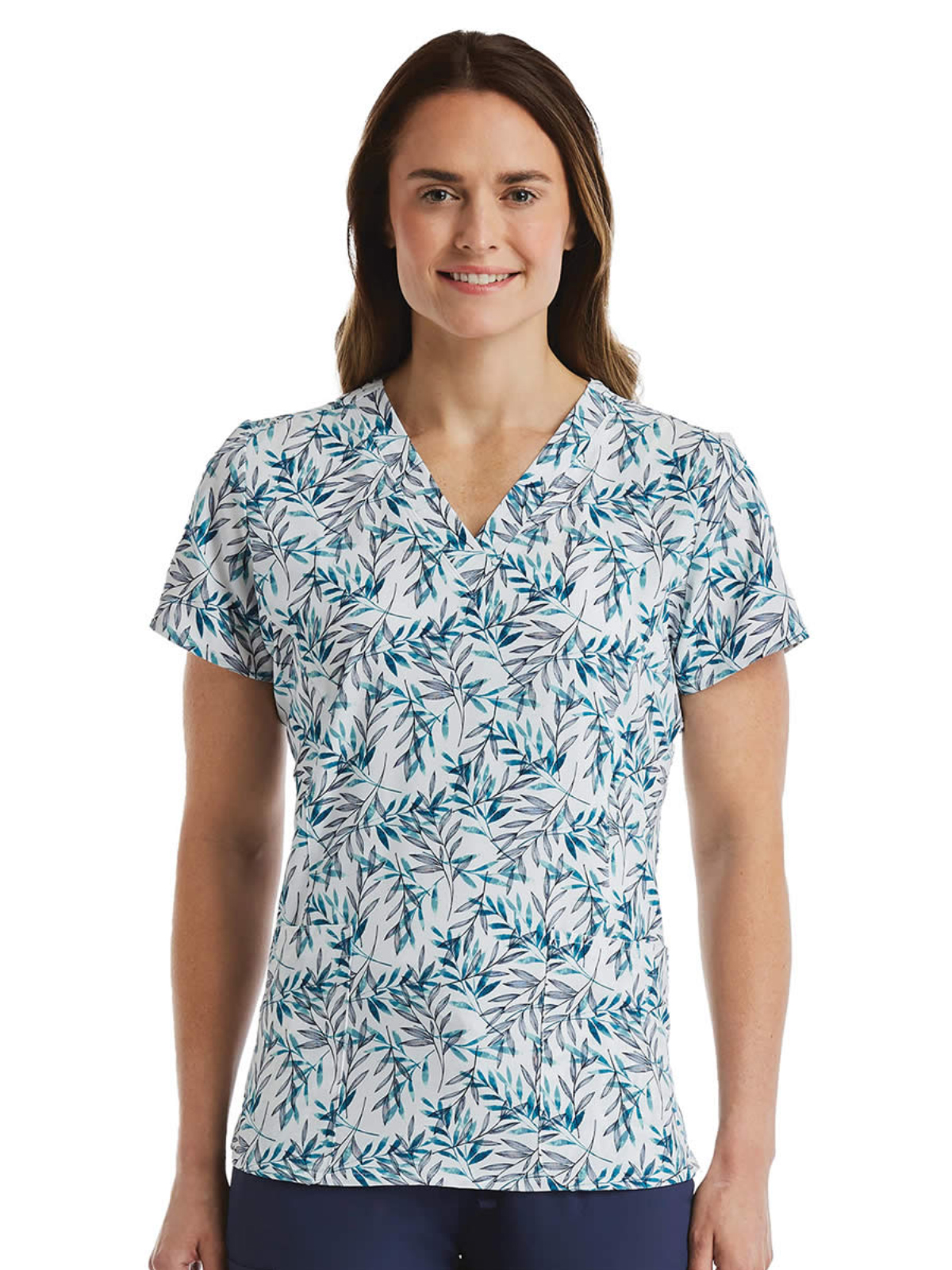 ScrubJoy - ScrubJoy Originals - Women's Two-Pocket V-Neck Print Top 4