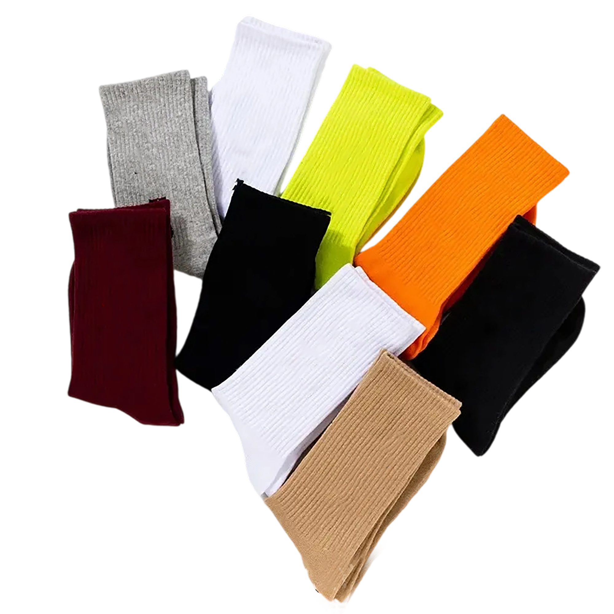 Cotton Mid Tube Sock With Moisture Wicking Breathable Design 7.87" X 3.35" 7