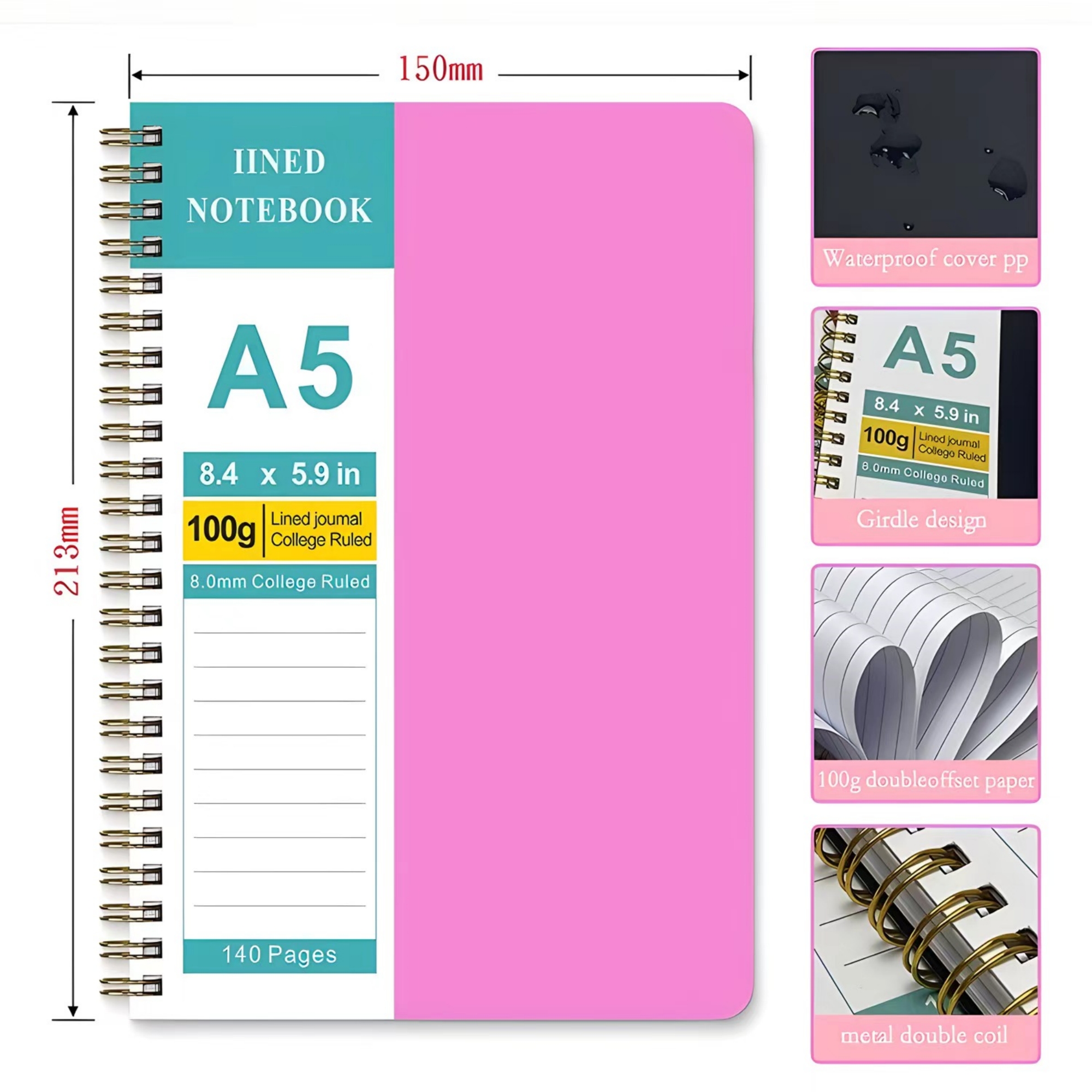 A5 Lined Spiral Journal Notebook 2