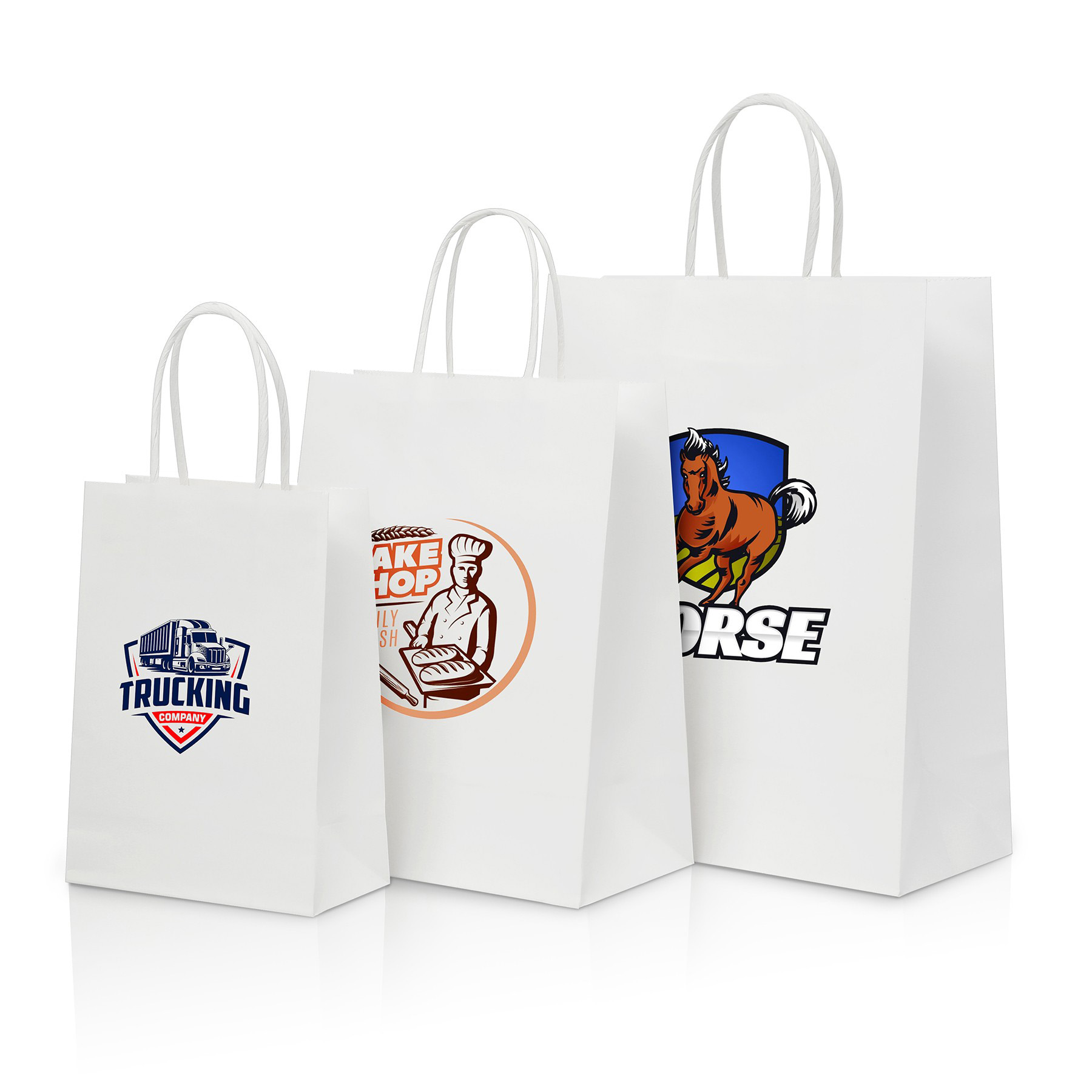 White Kraft Paper Shopper Tote Bag 5