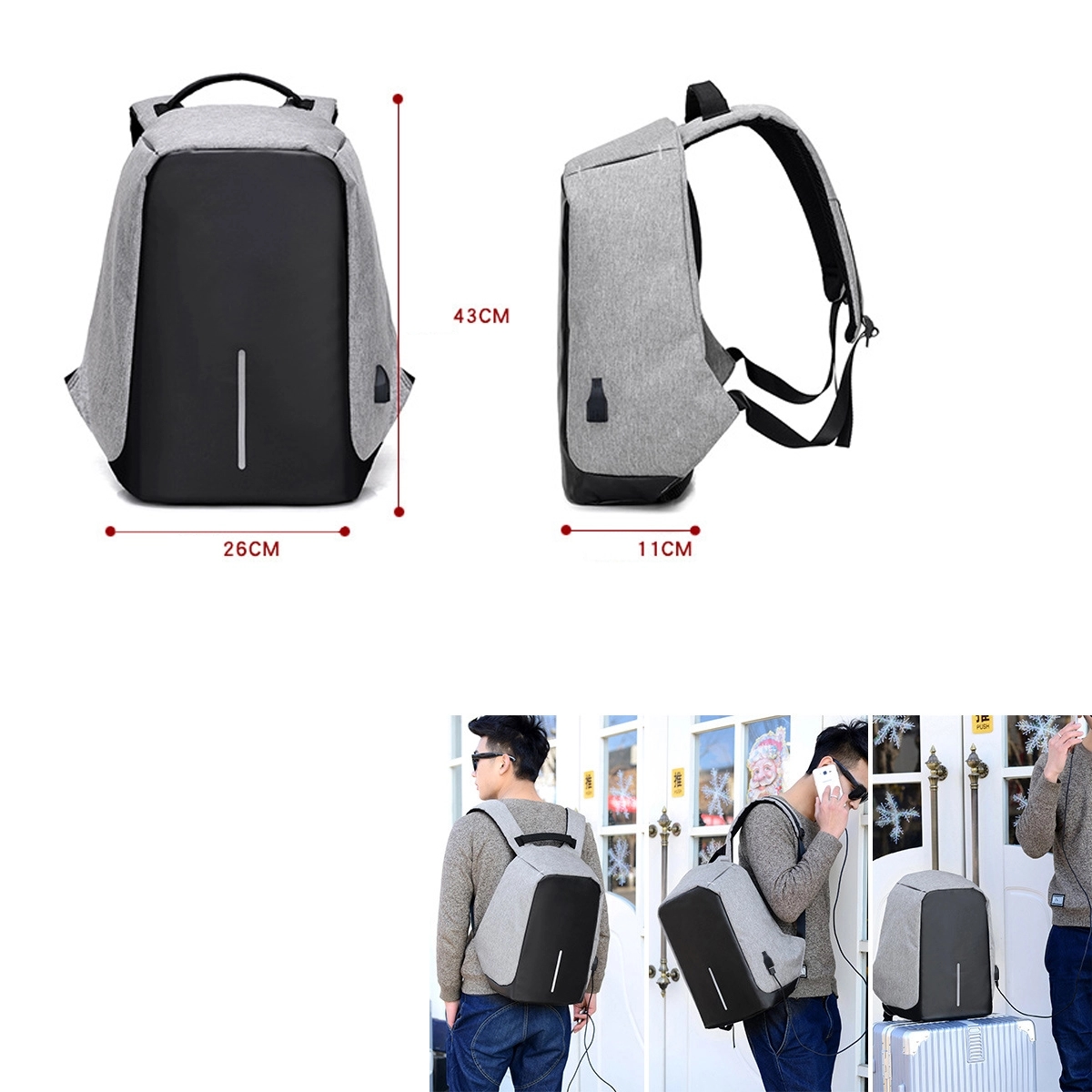 Usb Charging Waterproof Backpack 3