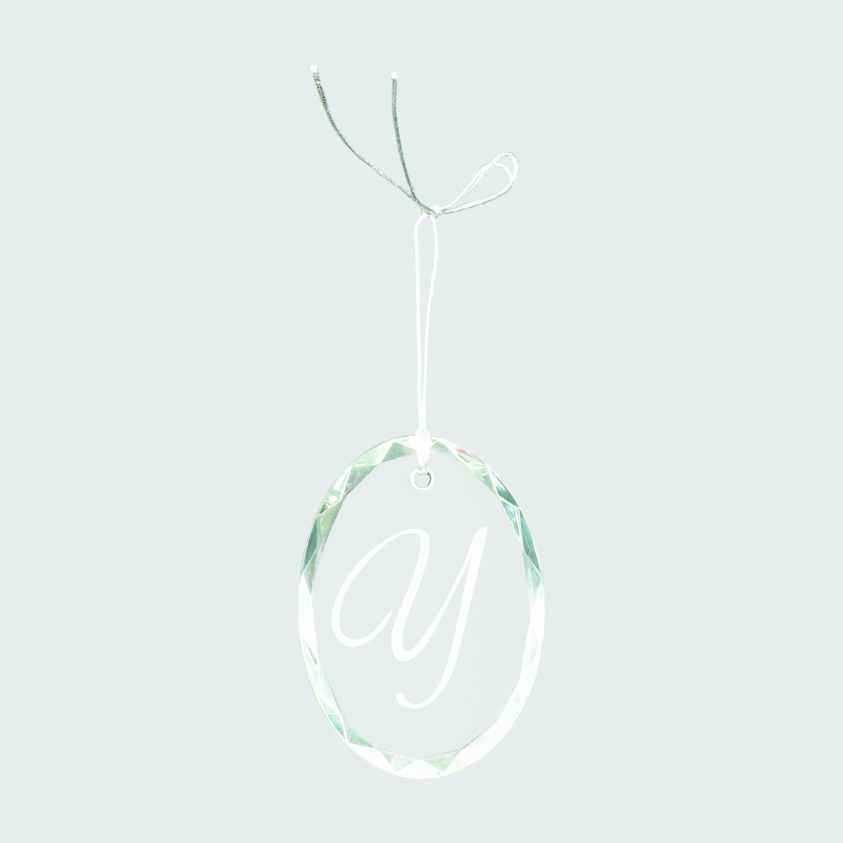 3" Crystal Faceted Oval Ornament 1