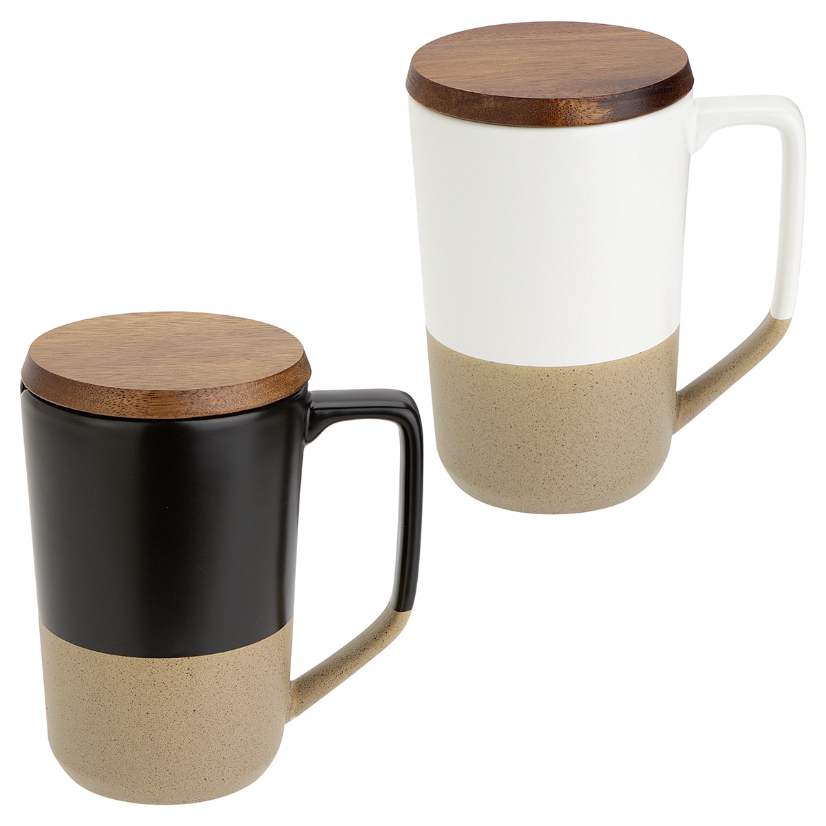 Bellaria 15 oz Ceramic Mug with Wood Lid 24