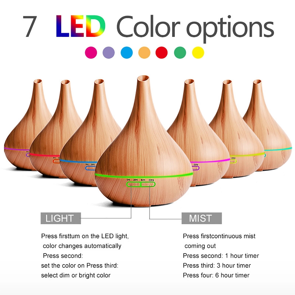 550ML Multifuncational Aromatherapy Diffuser Humidifier 2