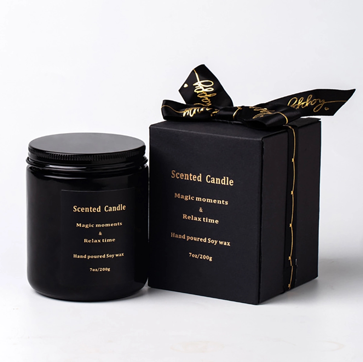 Aromatherapy Candle In Black Glass Jar 6
