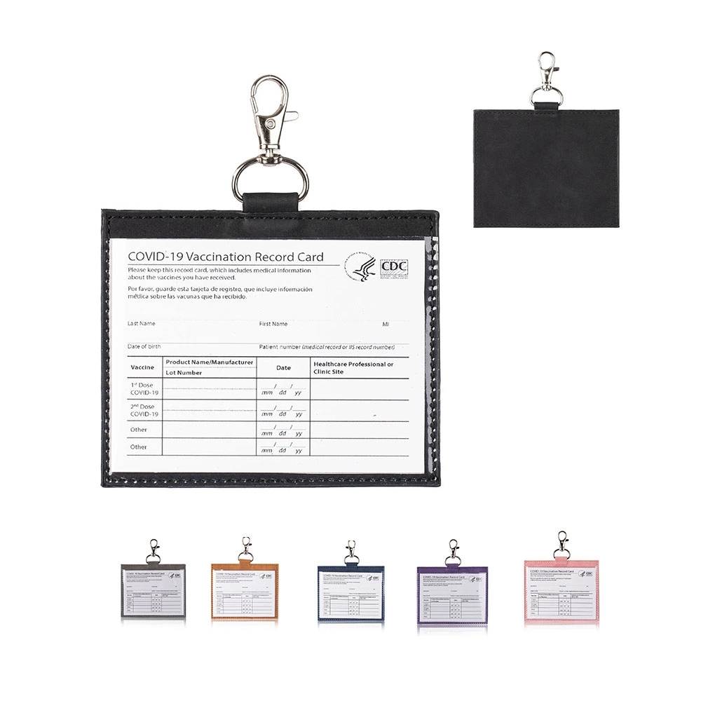 Leather Vaccine Card Wallet 4x3" 2