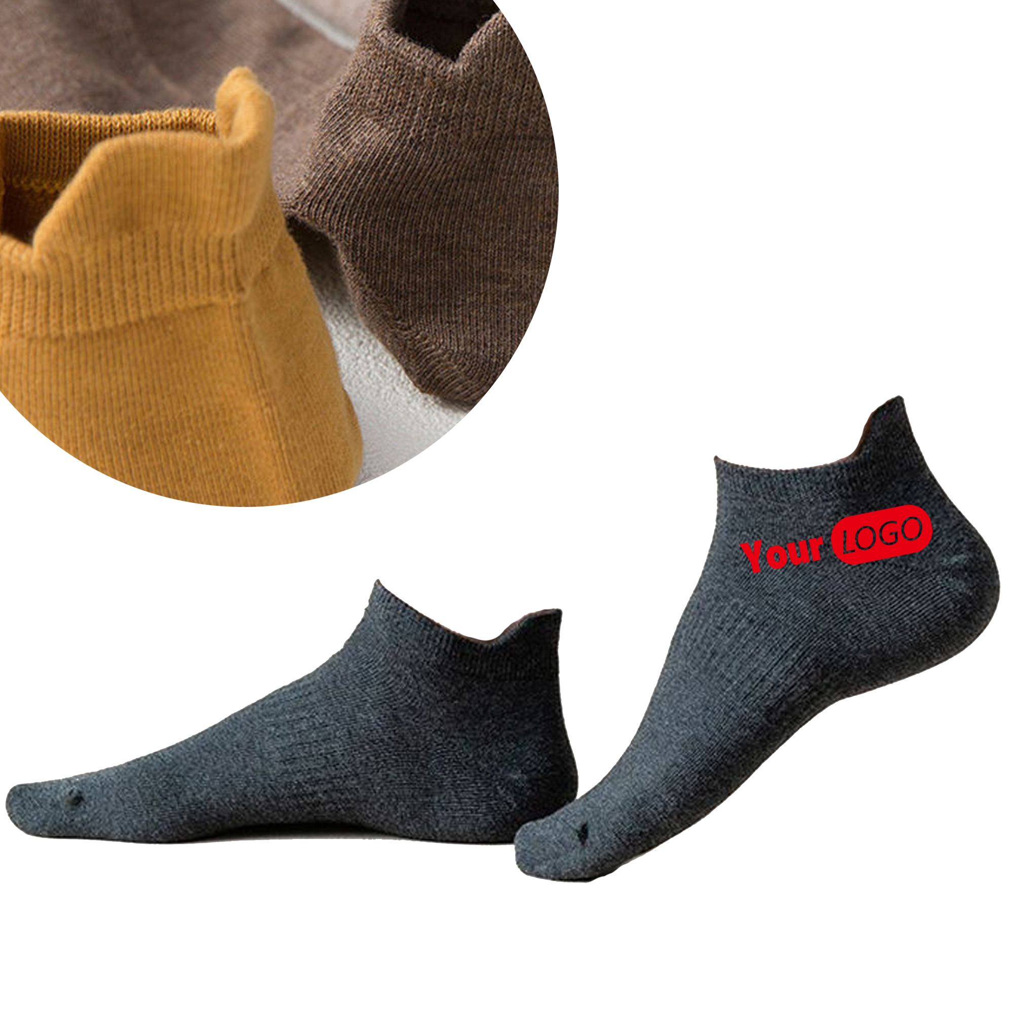 Custom Ankle Low Cut Knit Unisex Adult Cotton Sport Soft Socks for Men and Women 200 Needles Jacqua 2