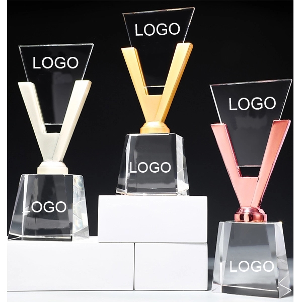Optical Crystal V-shaped Award 2